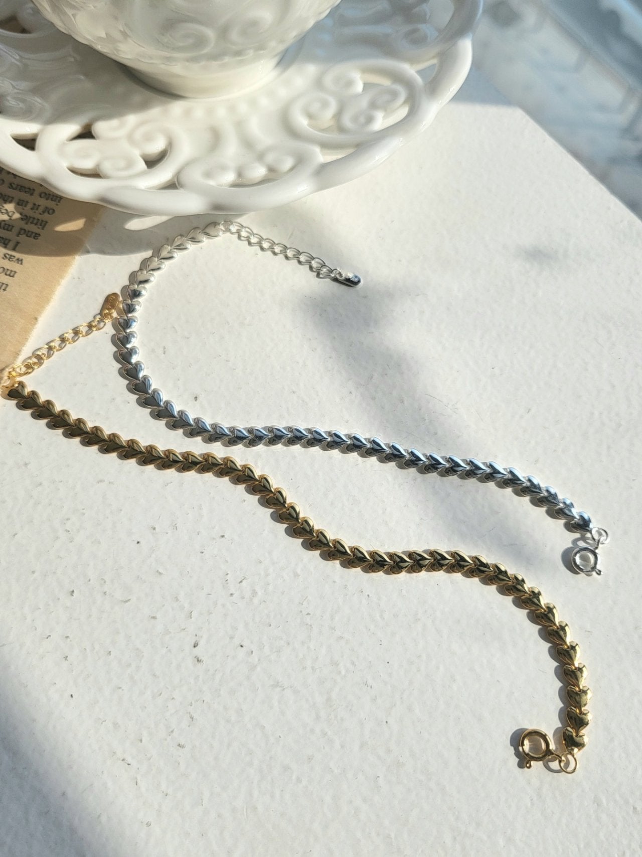 Heart Link Bracelet - Sterling Silver 925