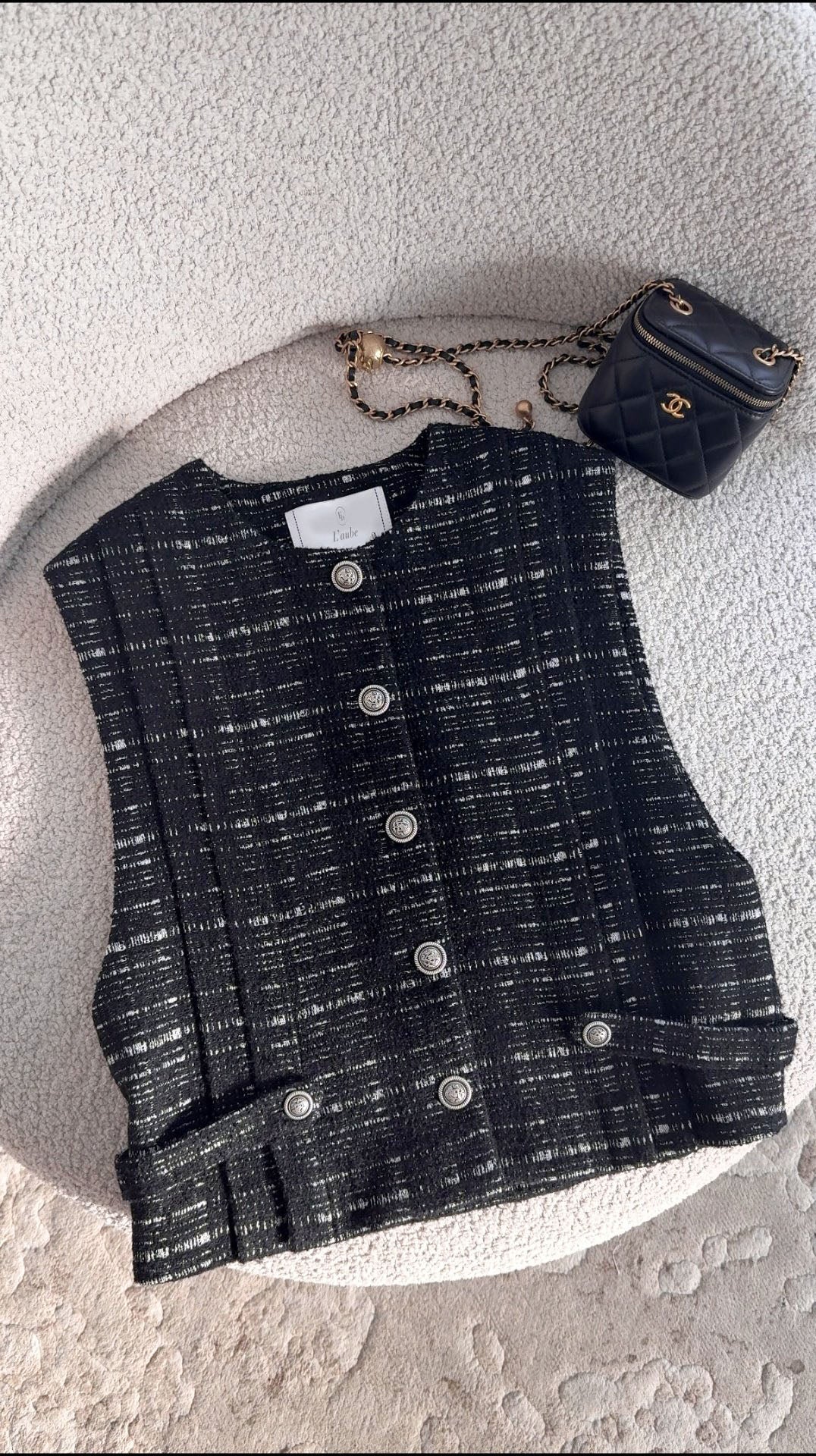 Classic Tweed Button Vest