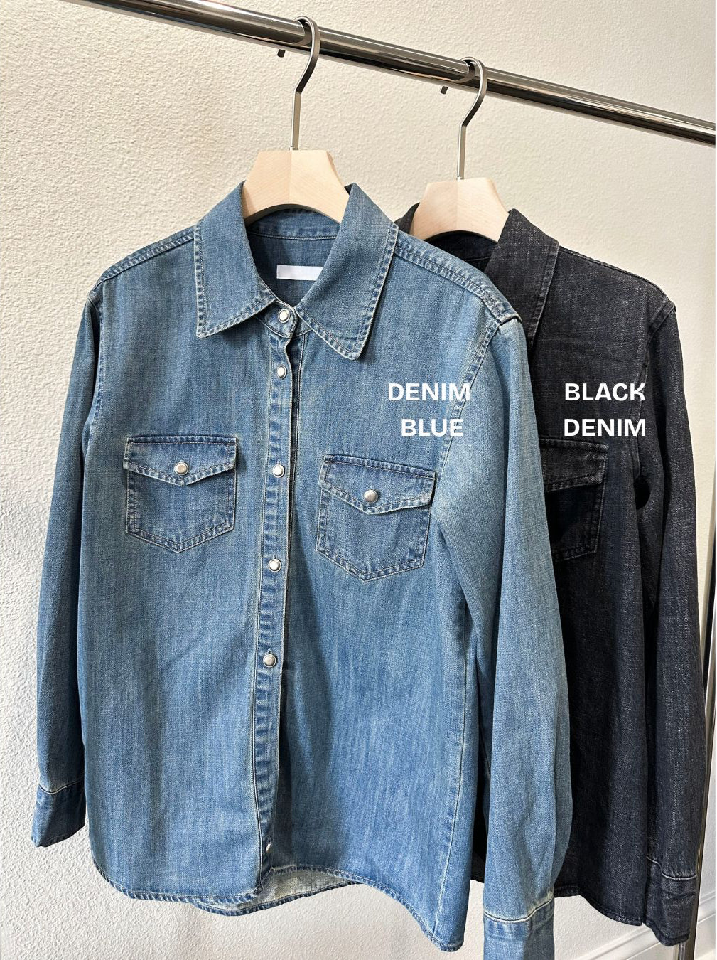 Premium Washed Denim Shirt with Button Detail