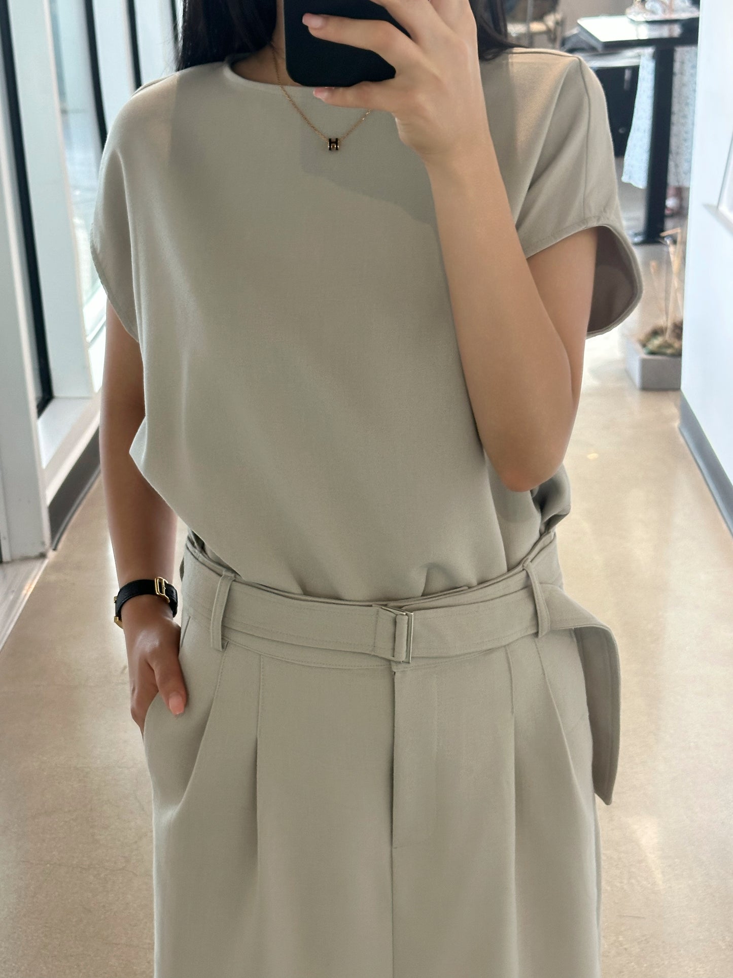 Tailored Belted Dress