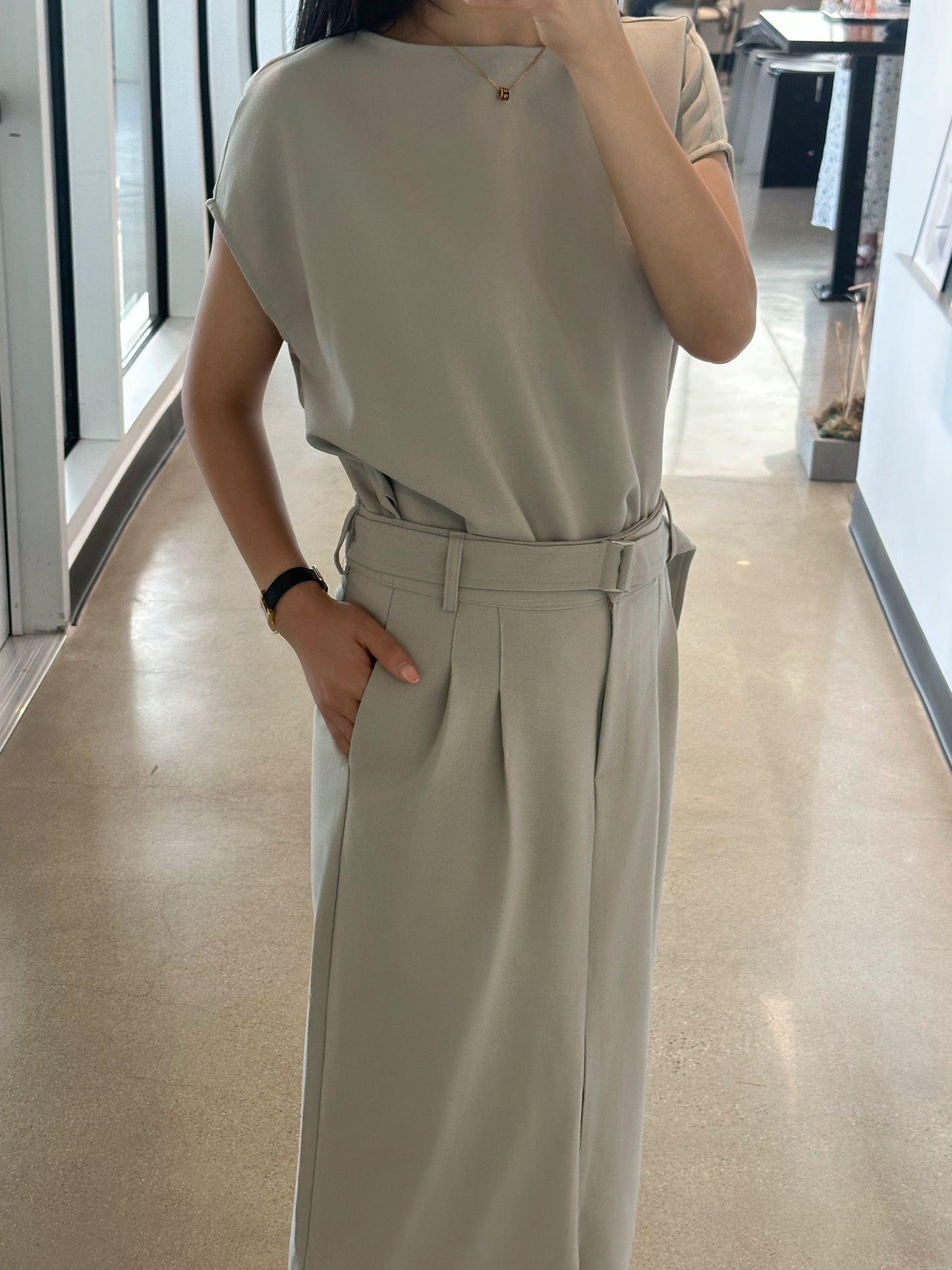 Tailored Belted Dress
