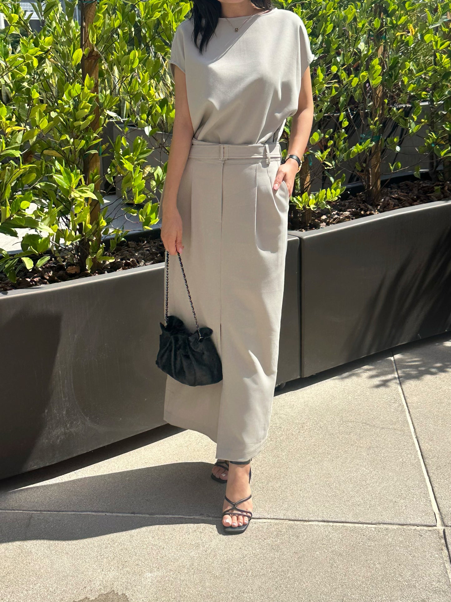 Tailored Belted Dress