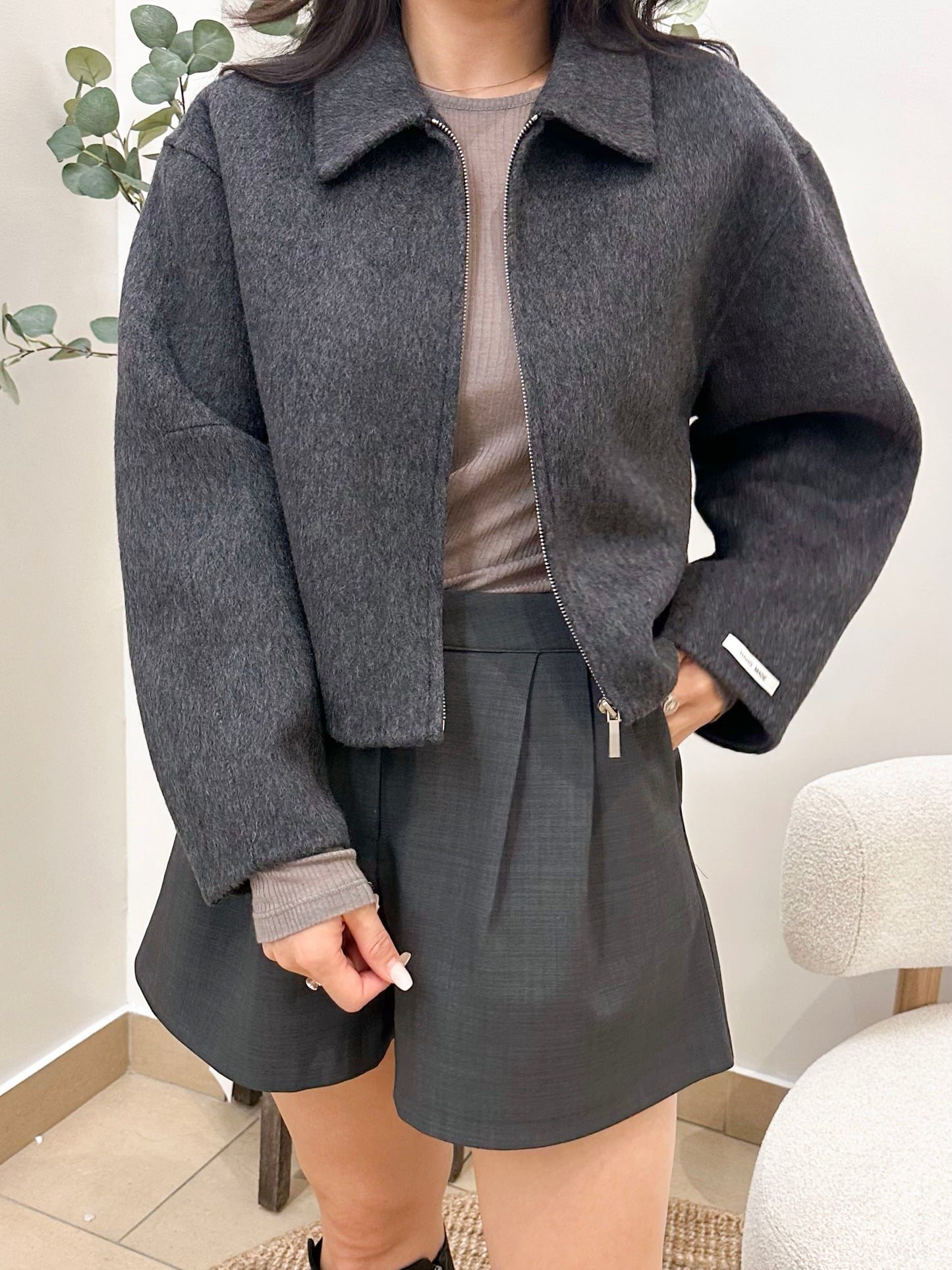 Handmade Wool Zip-Up Jacket