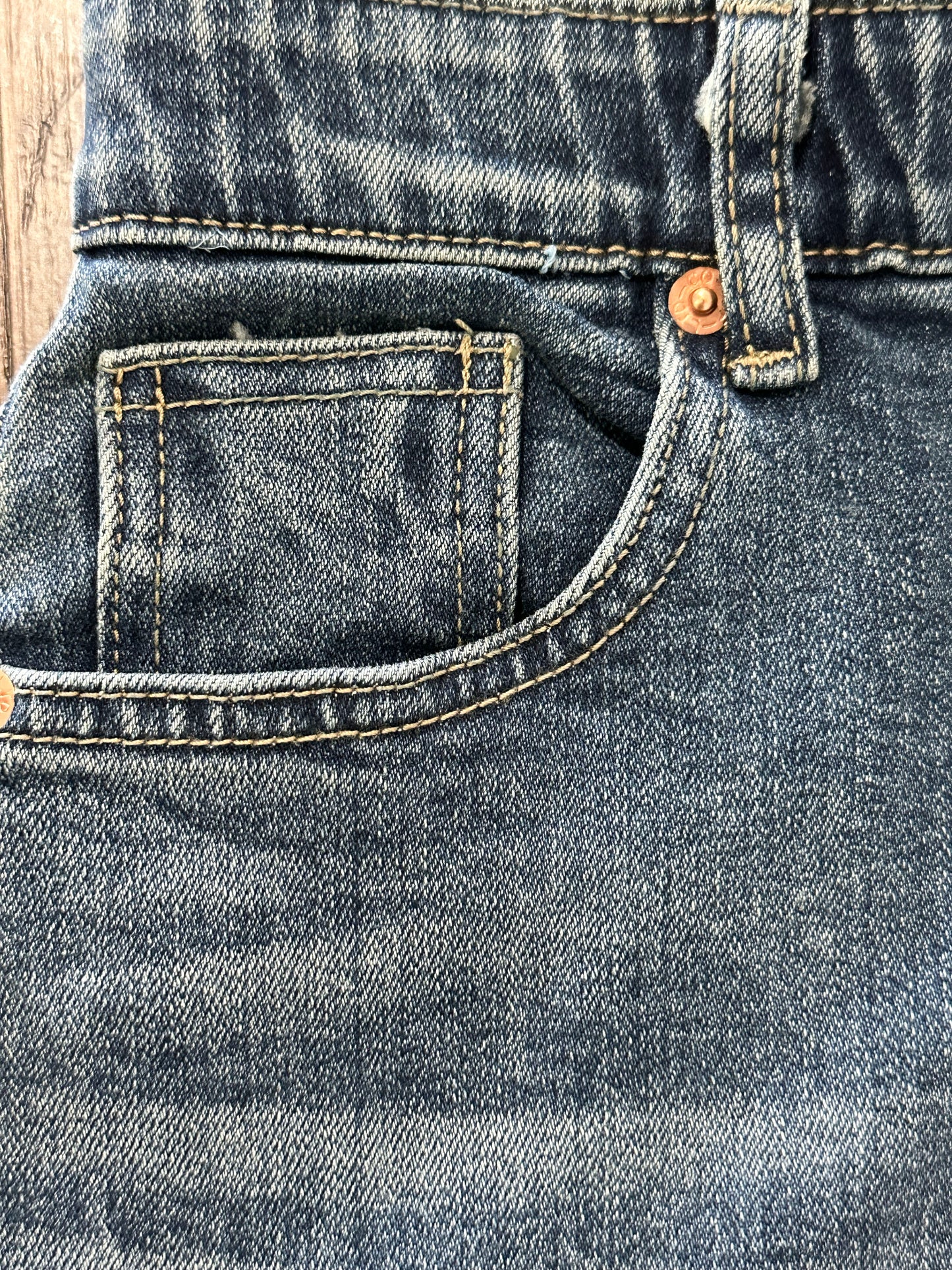 Semi-Wide Washed Denim Pants