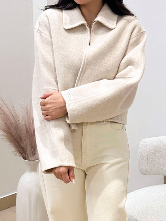 Handmade Wool Zip-Up Jacket