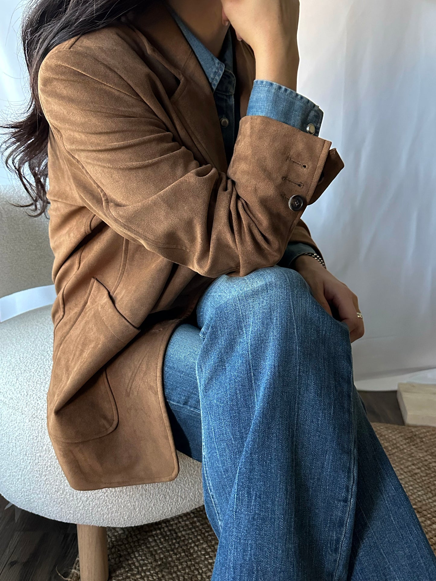 Premium Suede Three-Pocket Jacket