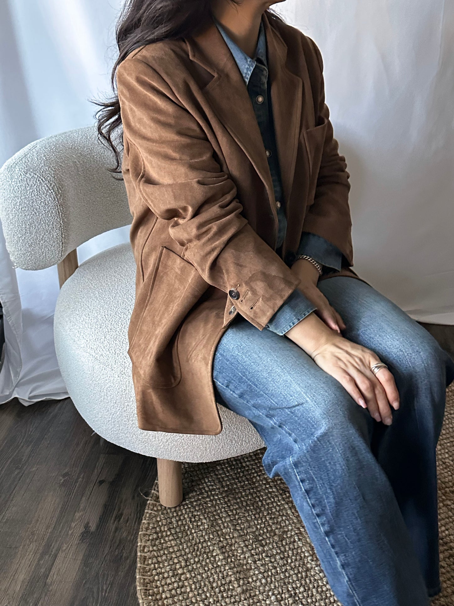 Premium Suede Three-Pocket Jacket