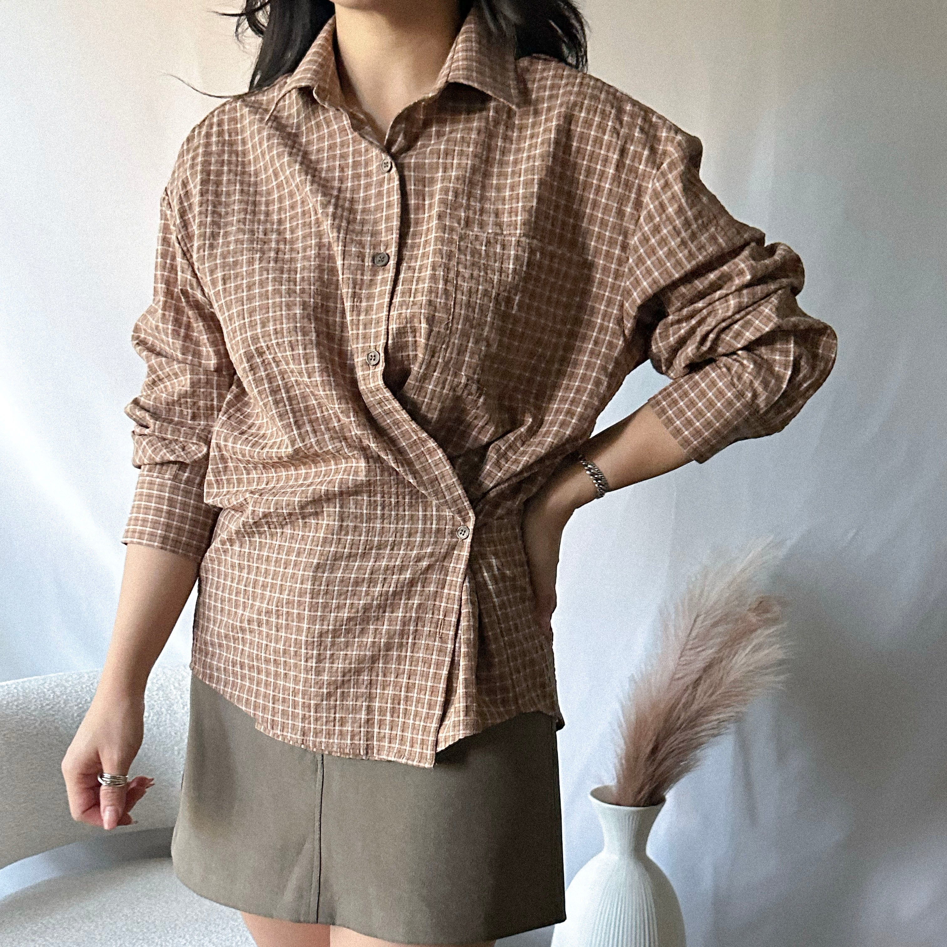 2-Way Twist Check Shirt – L'aube