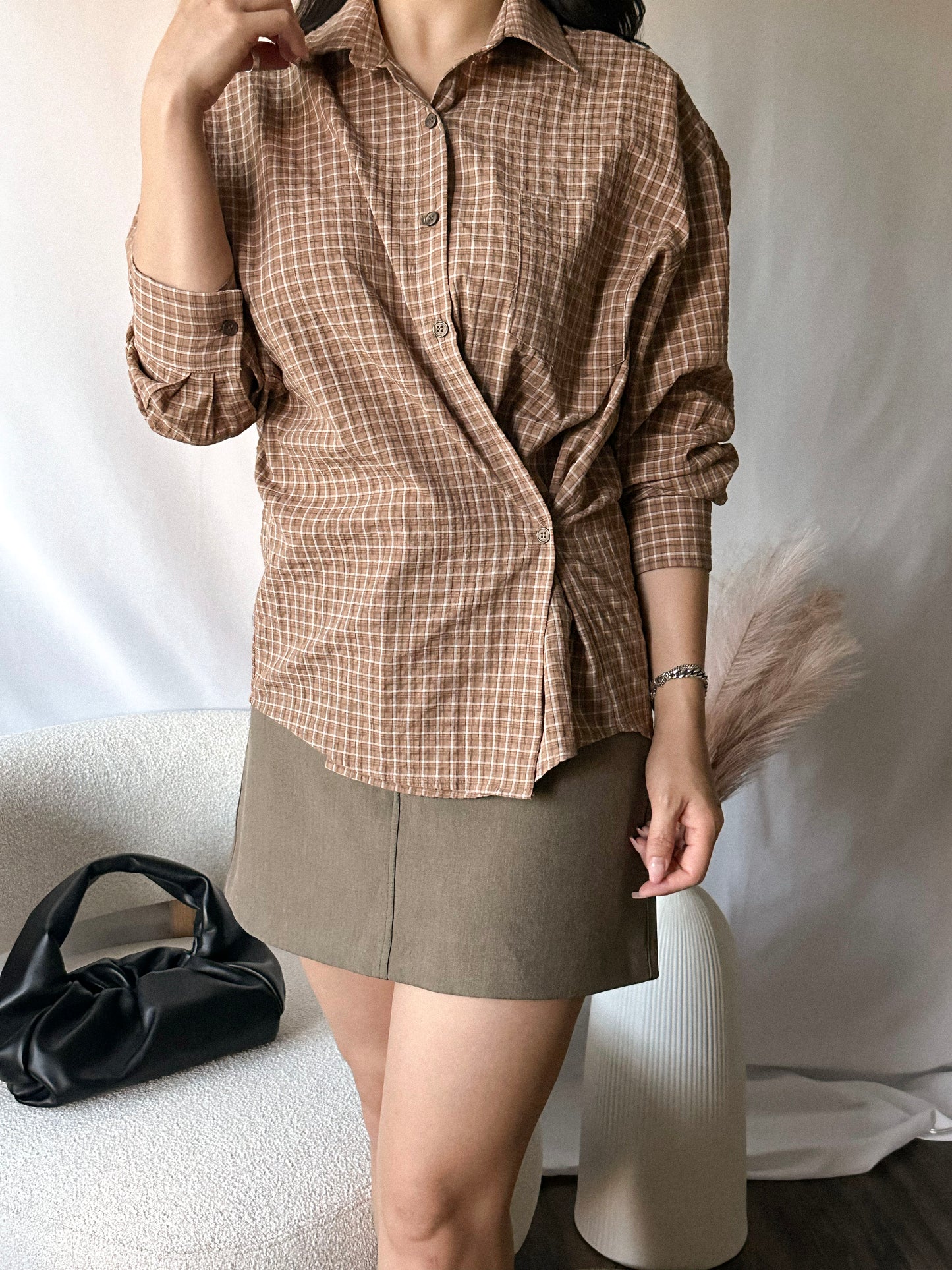 2-Way Twist Check Shirt