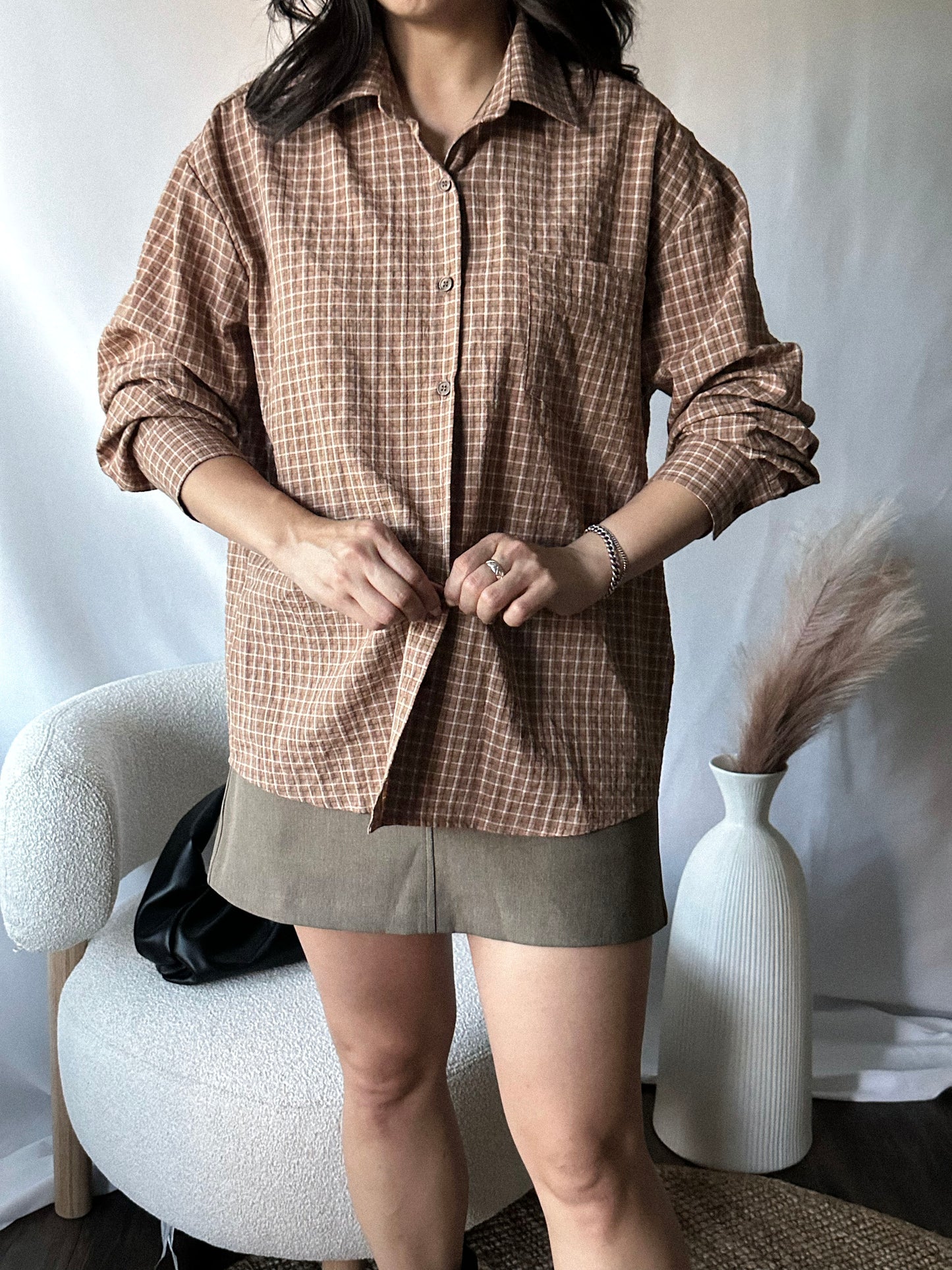 2-Way Twist Check Shirt