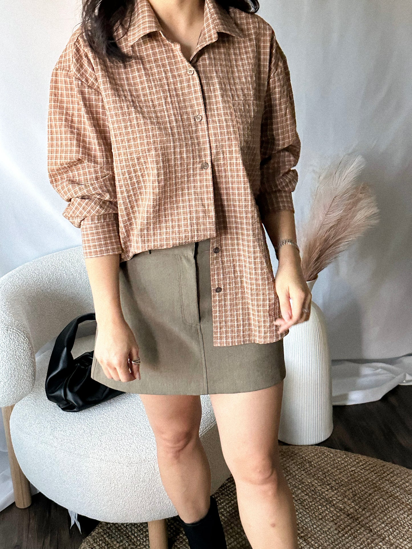 2-Way Twist Check Shirt