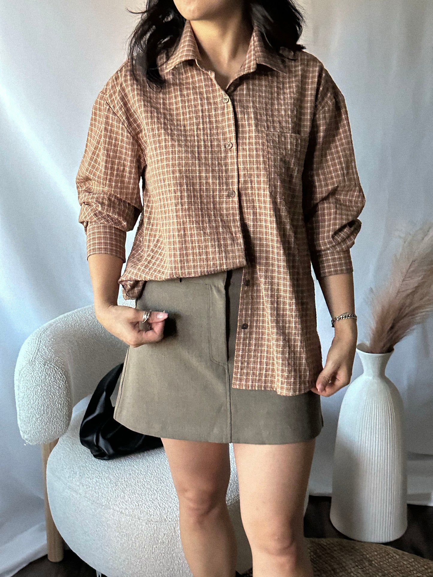 2-Way Twist Check Shirt