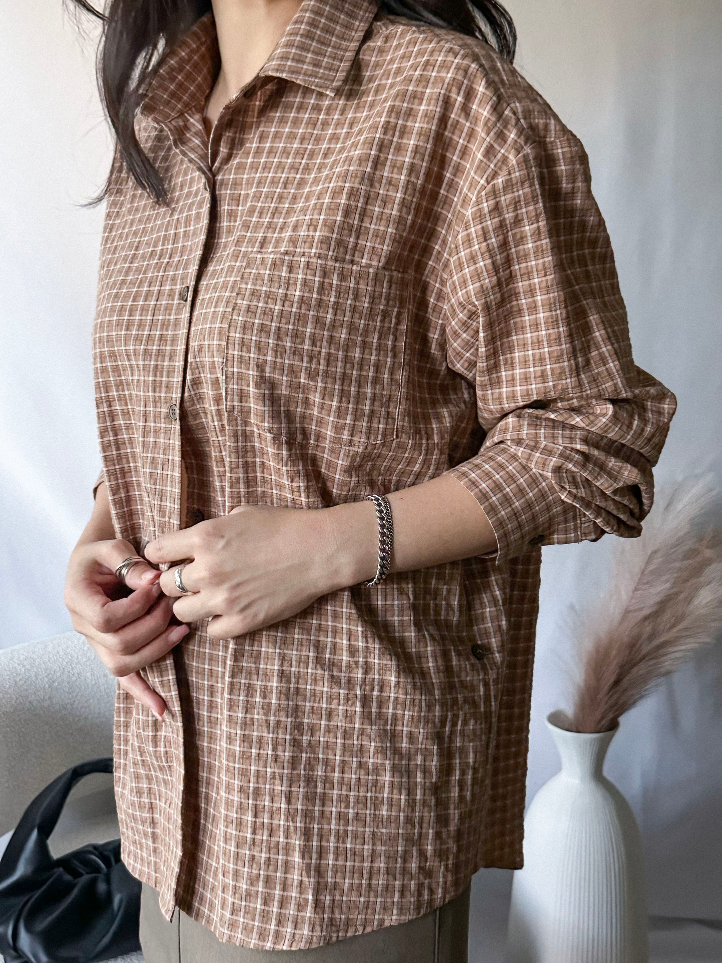 2-Way Twist Check Shirt