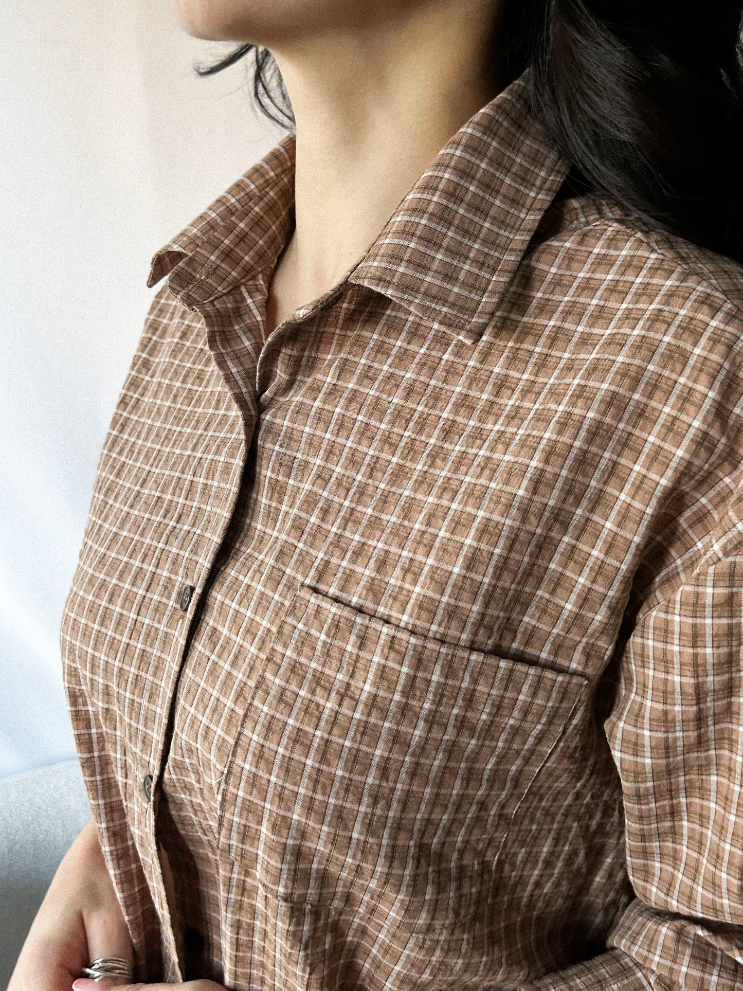2-Way Twist Check Shirt