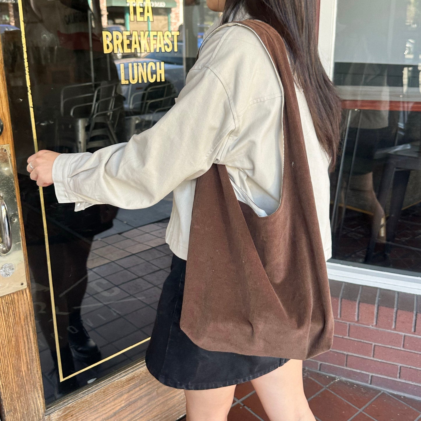 Corduroy Shoulder Tote