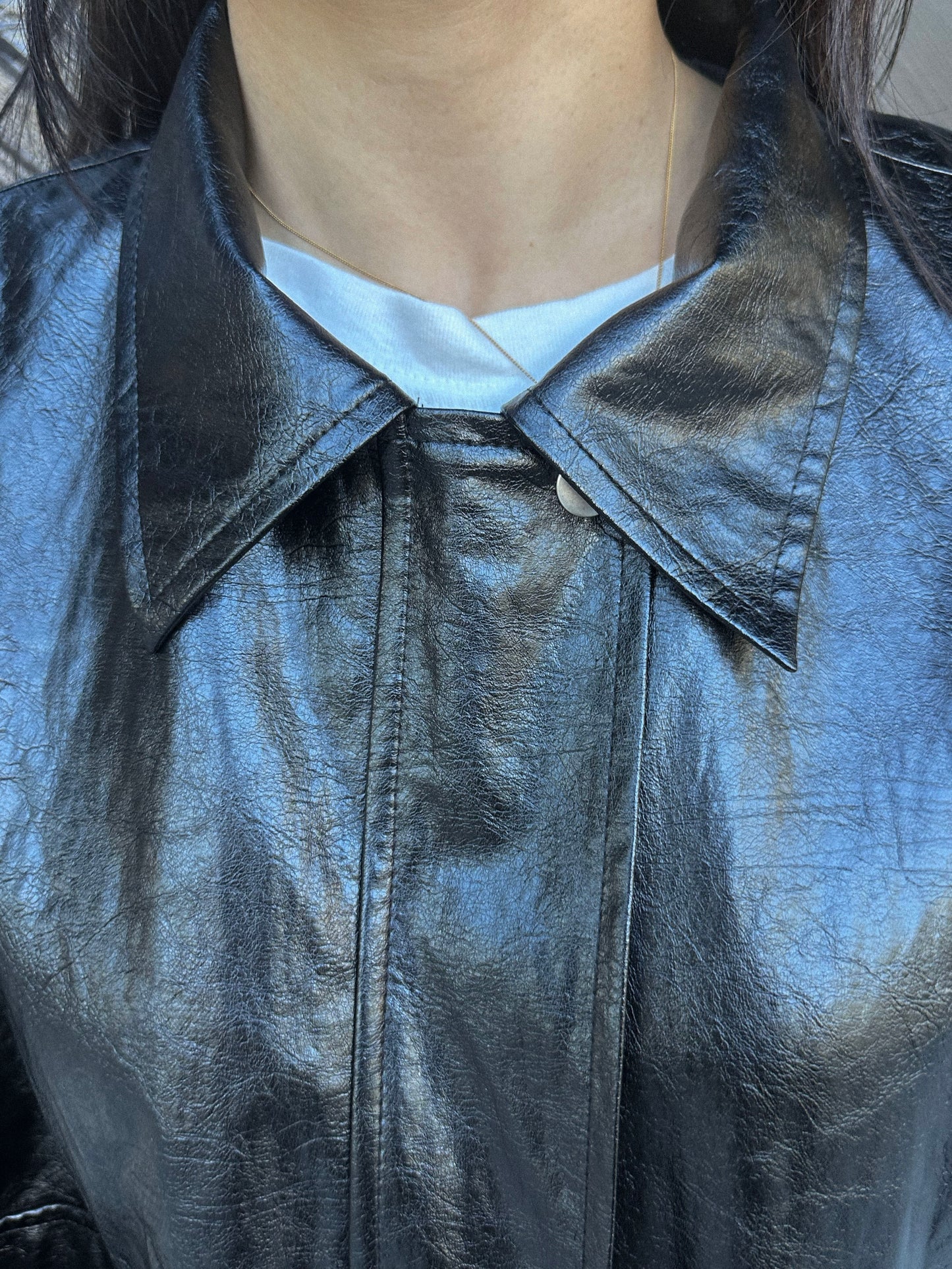 Oversized Vegan Leather Jacket