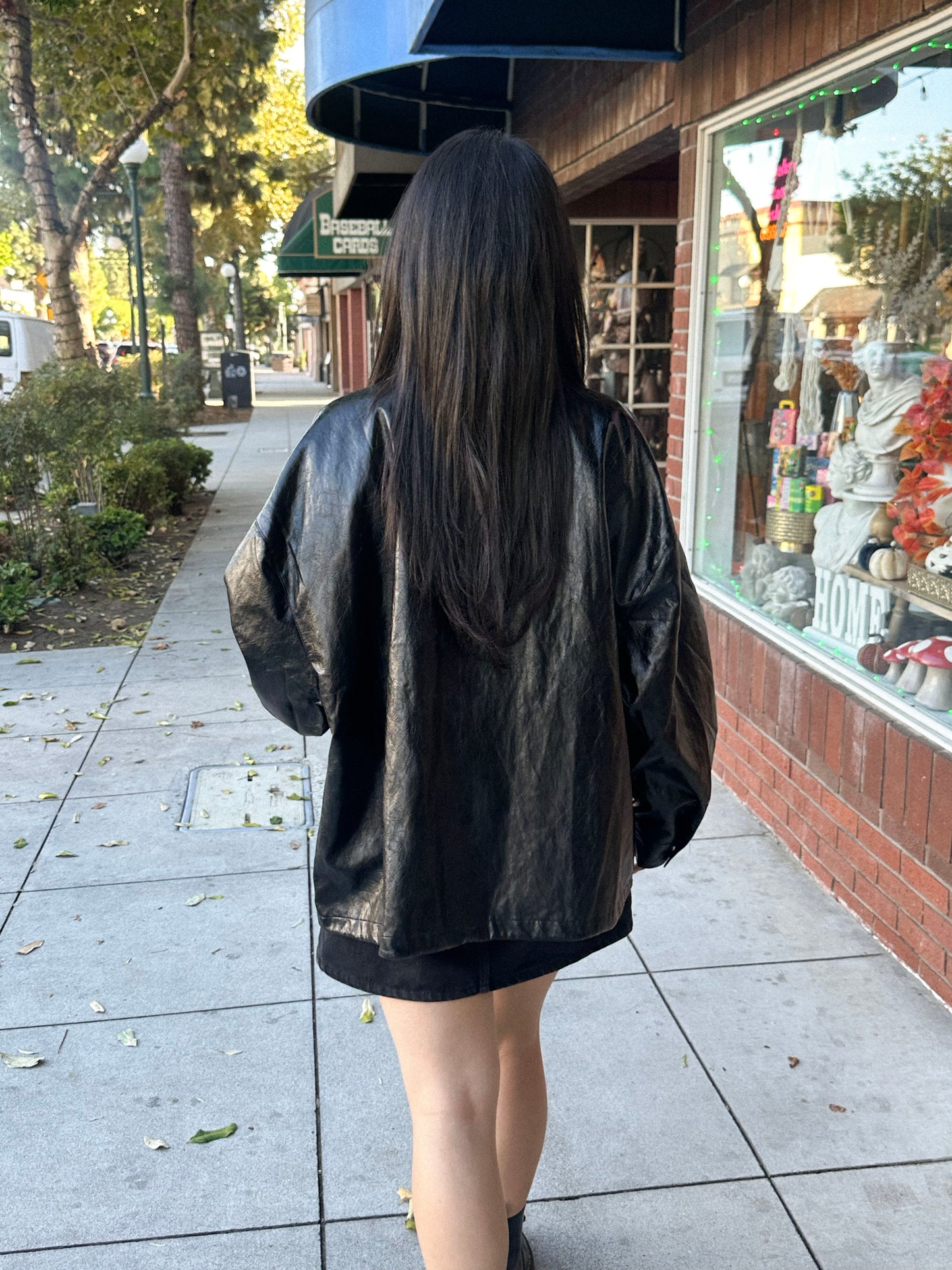 Oversized Vegan Leather Jacket