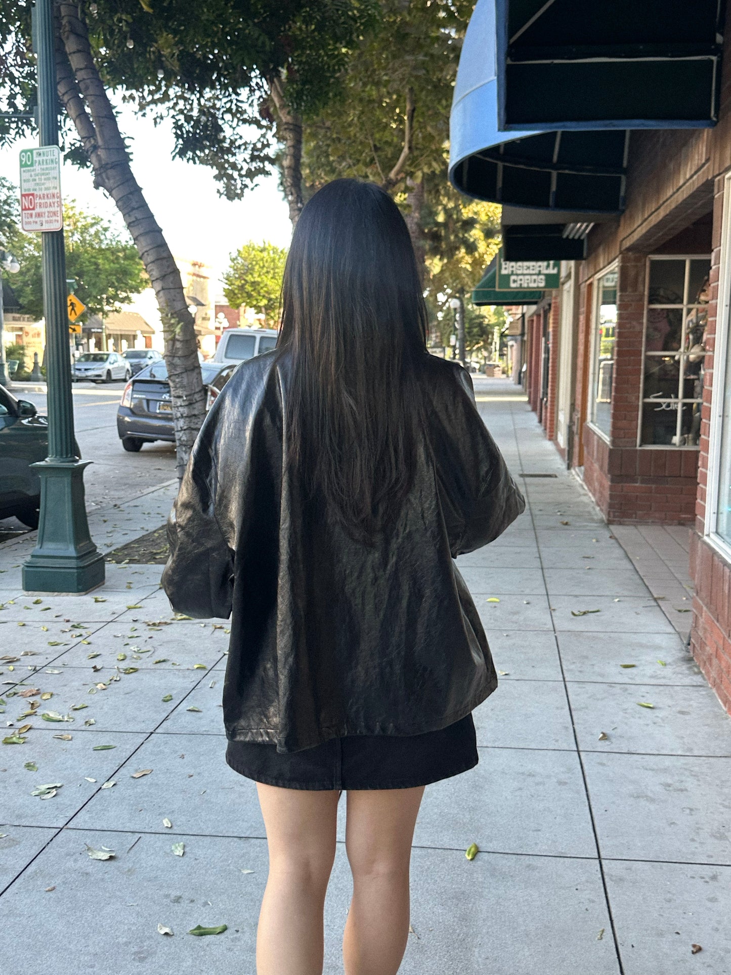 Oversized Vegan Leather Jacket