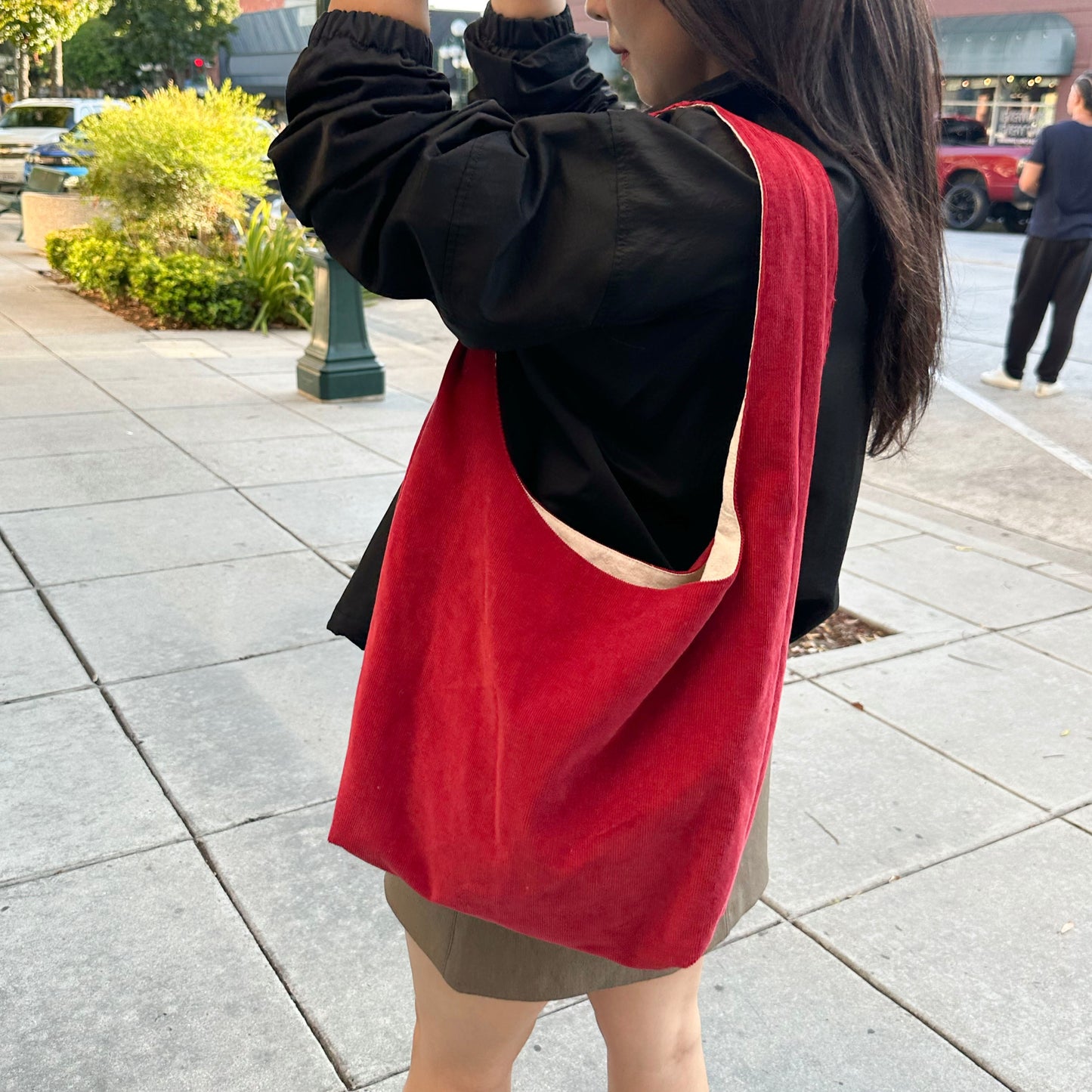 Corduroy Shoulder Tote