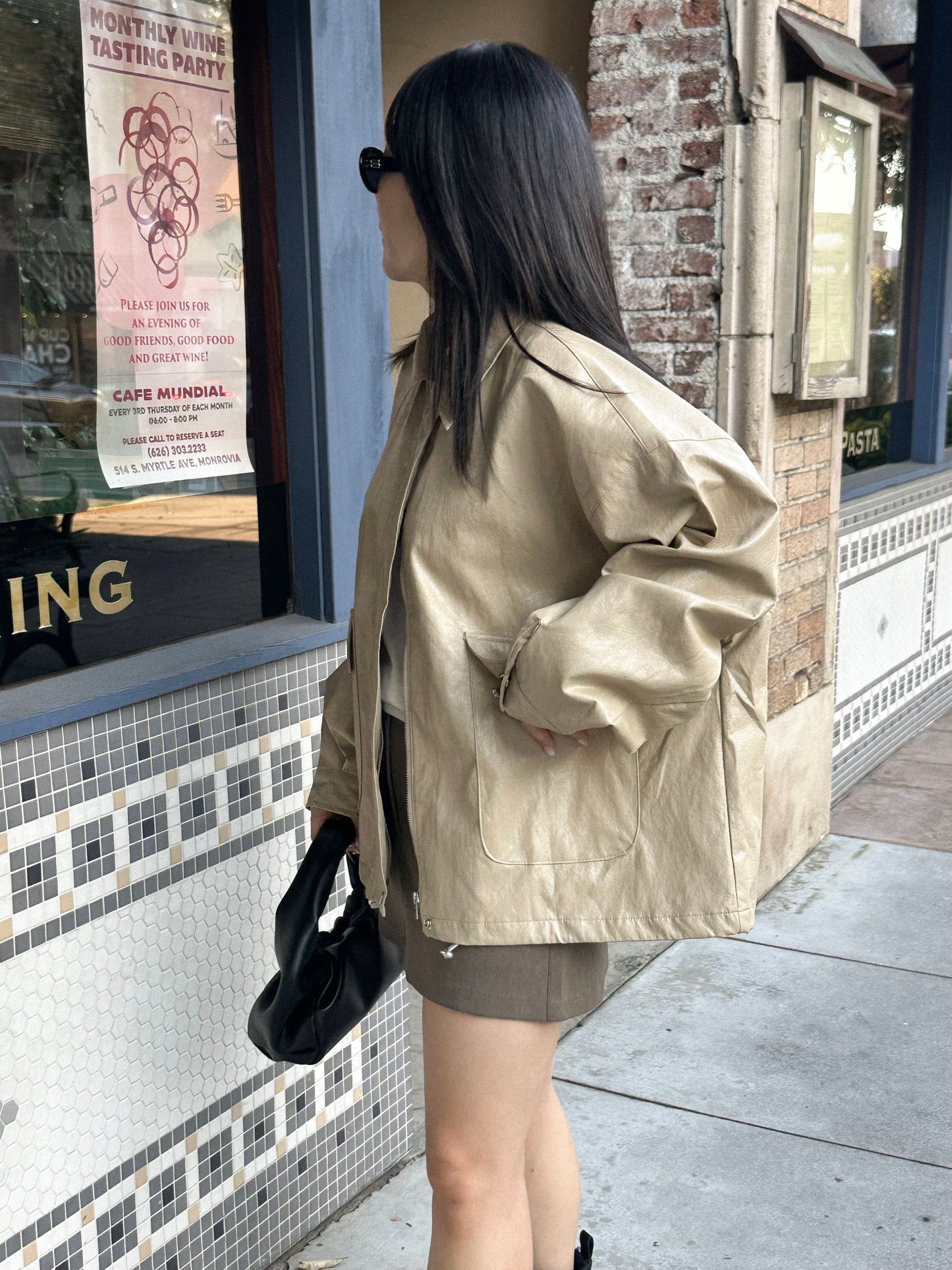Oversized Vegan Leather Jacket
