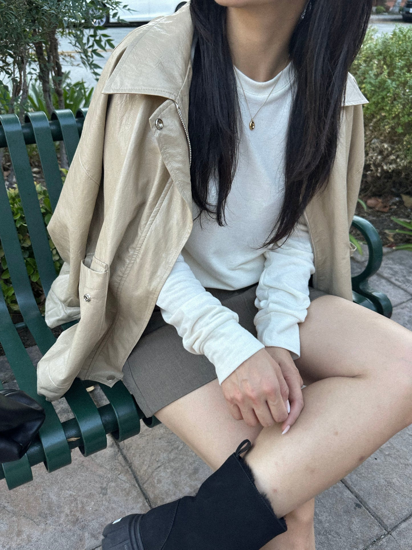 Oversized Vegan Leather Jacket