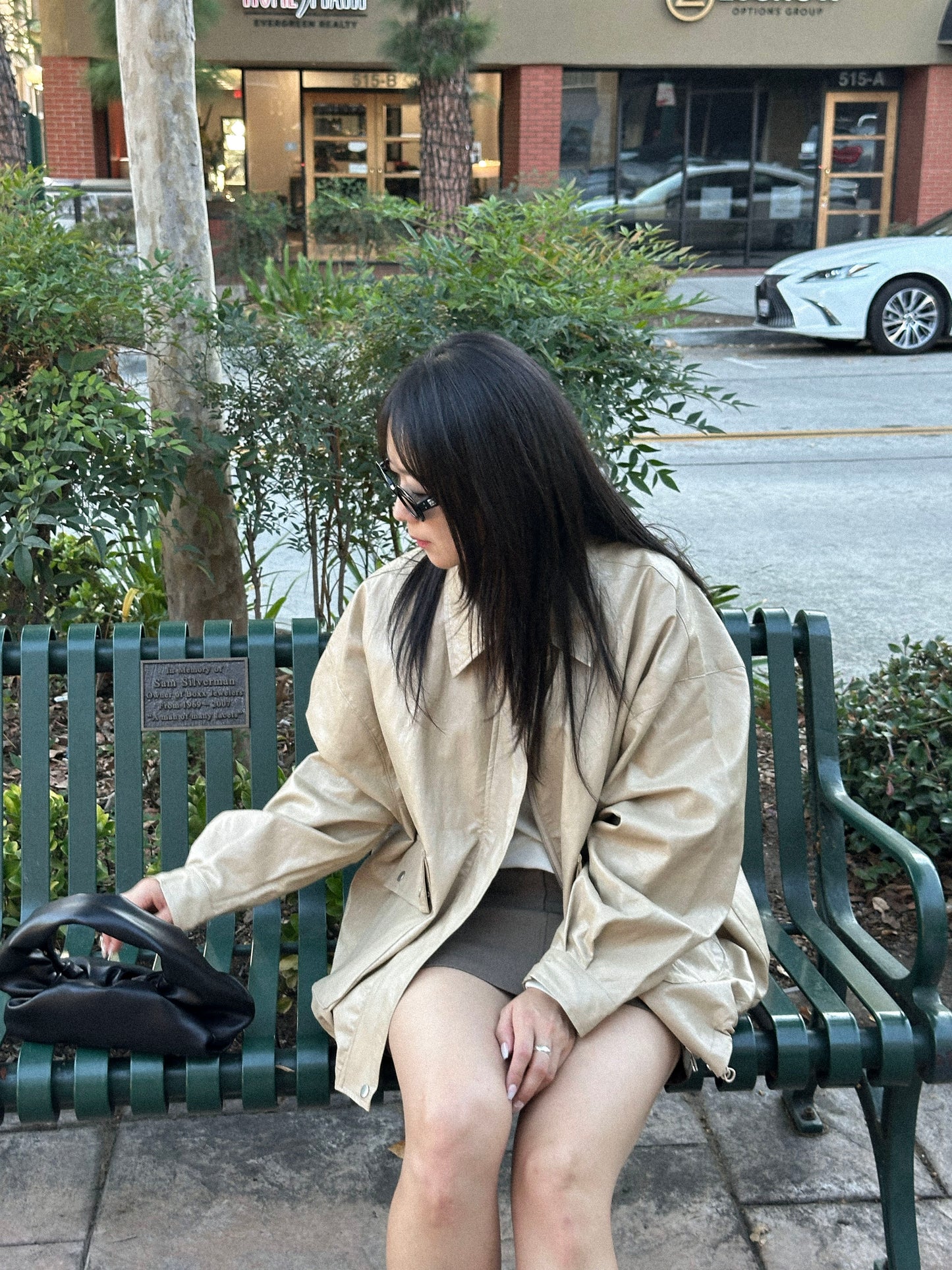 Oversized Vegan Leather Jacket