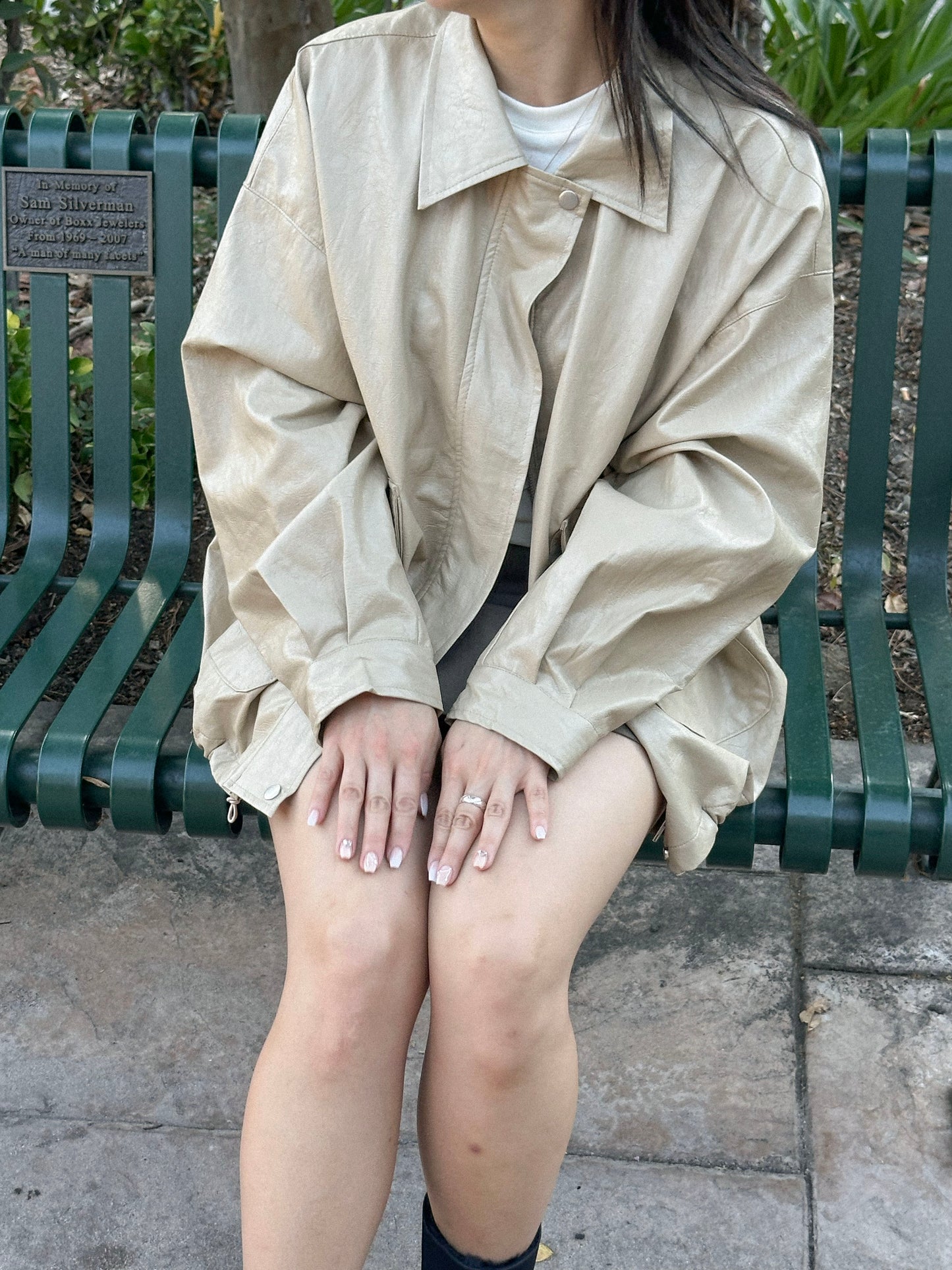 Oversized Vegan Leather Jacket