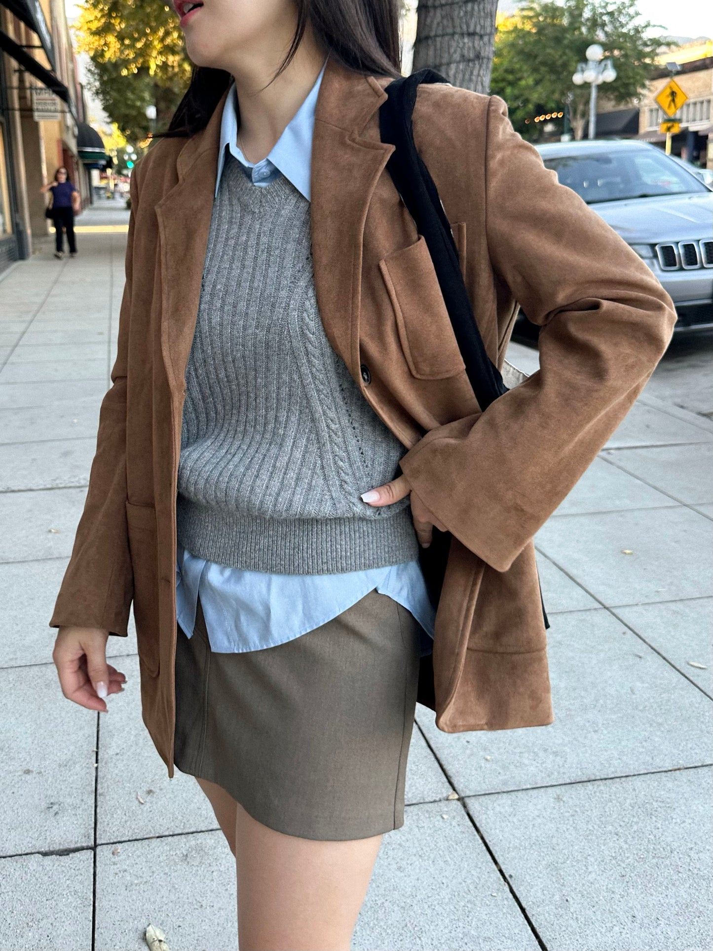 Premium Suede Three-Pocket Jacket