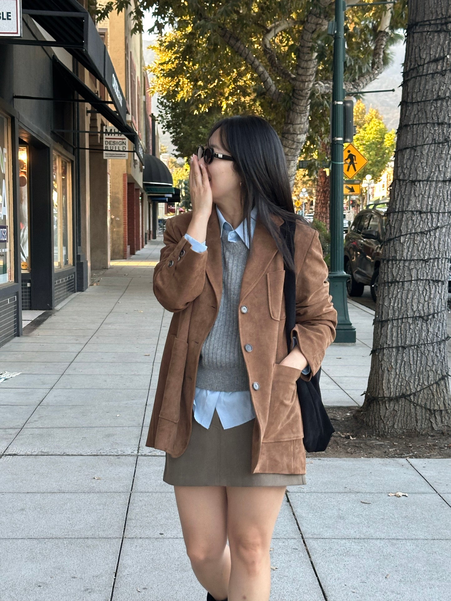 Premium Suede Three-Pocket Jacket