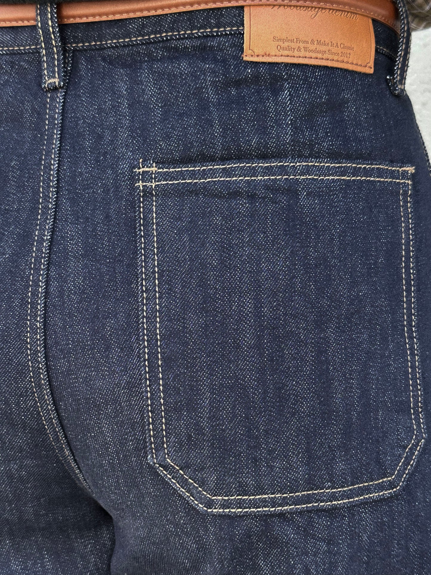 Washed Denim Cigarette Jeans with Belt