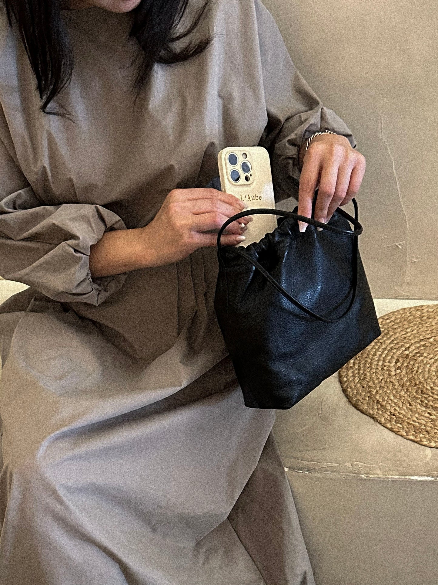 Classic Leather Bucket Bag