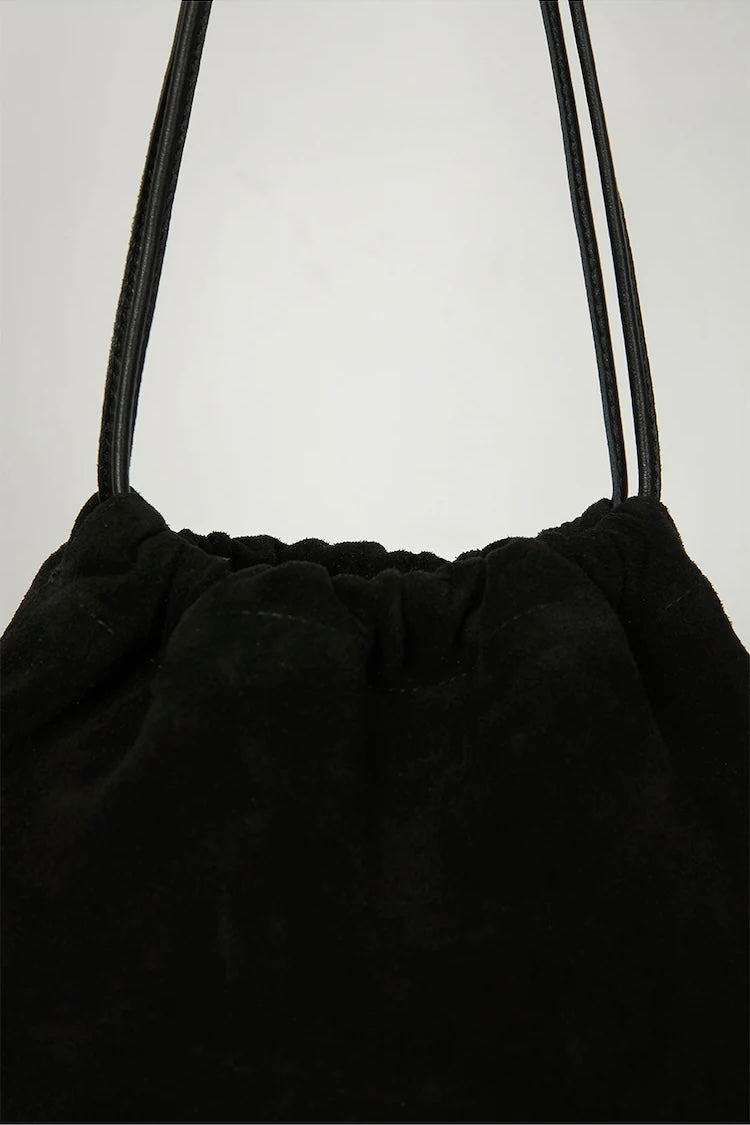 Suede Drawstring Bucket Bag