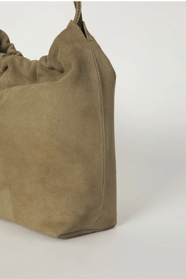 Suede Drawstring Bucket Bag
