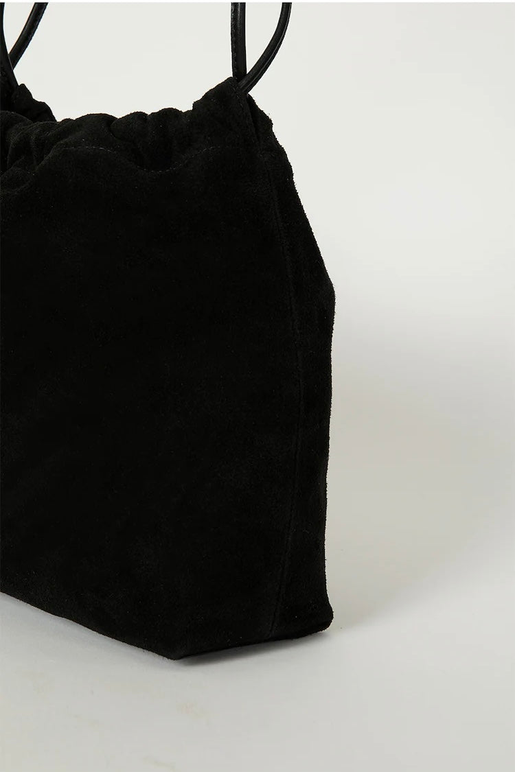 Suede Drawstring Bucket Bag
