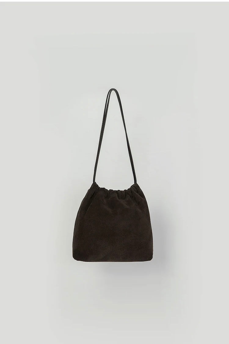 Suede Drawstring Bucket Bag