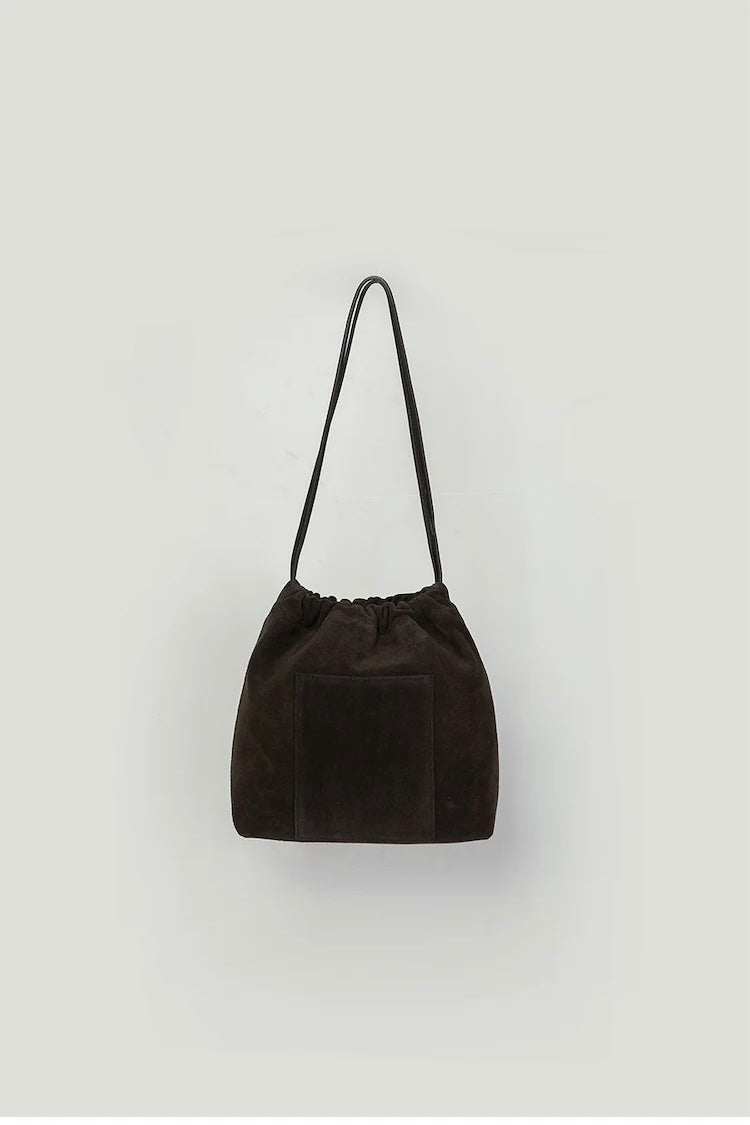 Suede Drawstring Bucket Bag