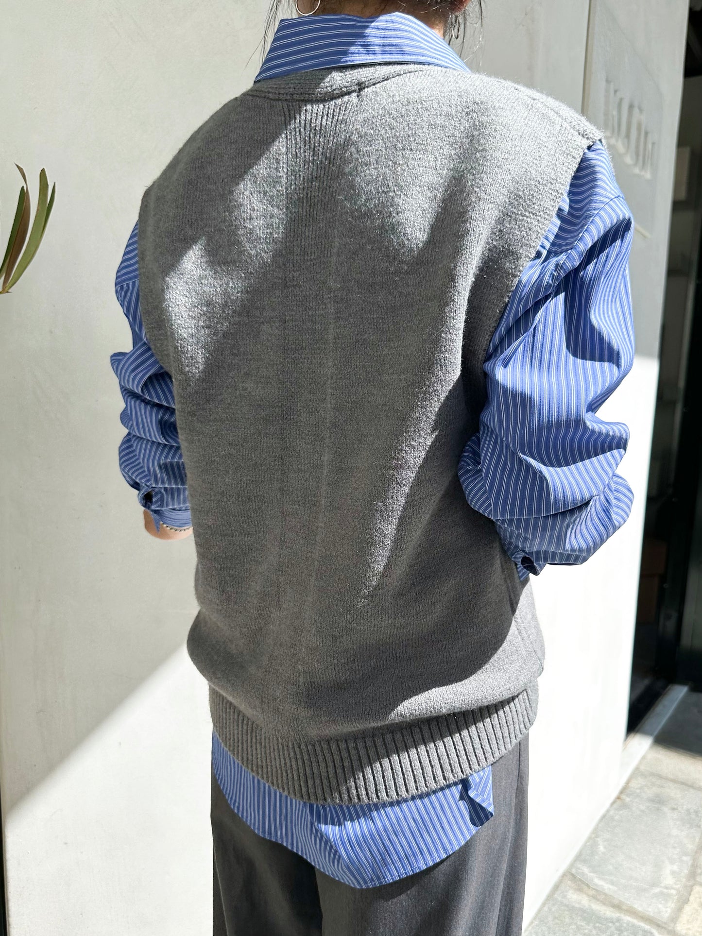 Oversized Wool Knit Vest