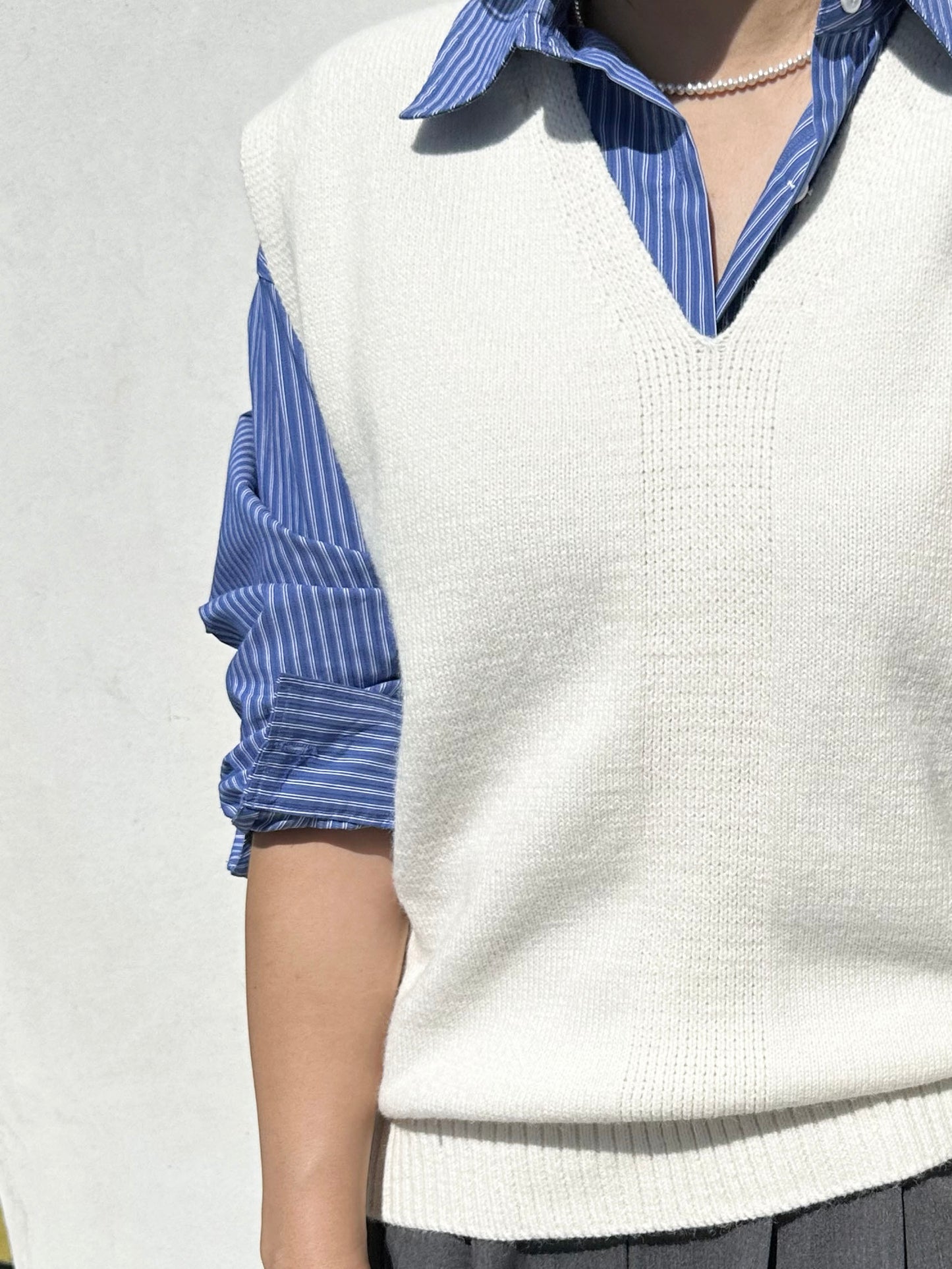 Oversized Wool Knit Vest