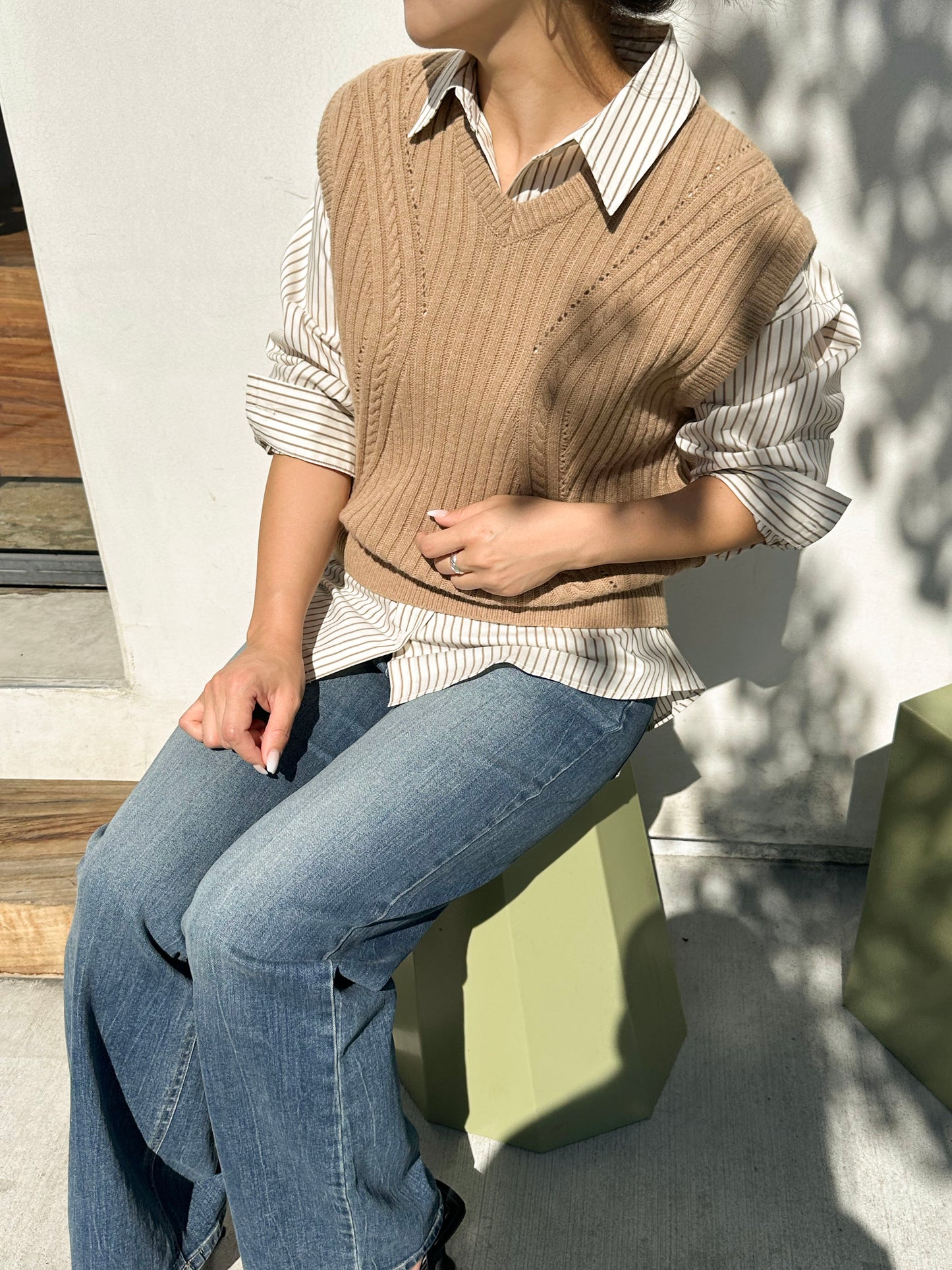 Cable Knit Oversized Vest
