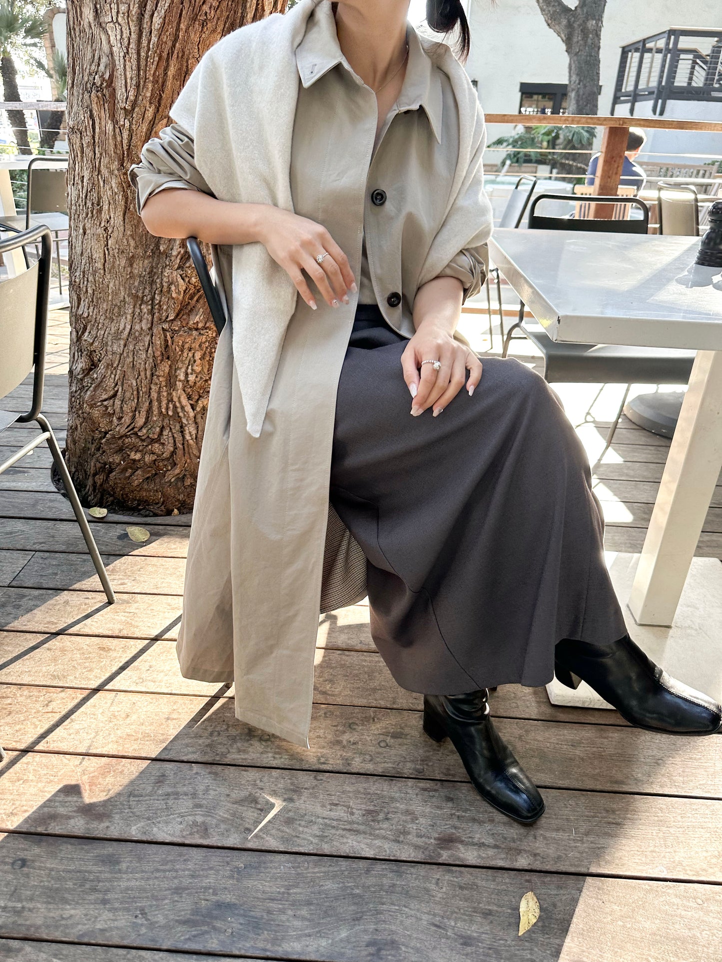 Minimal A-Line Trench Coat