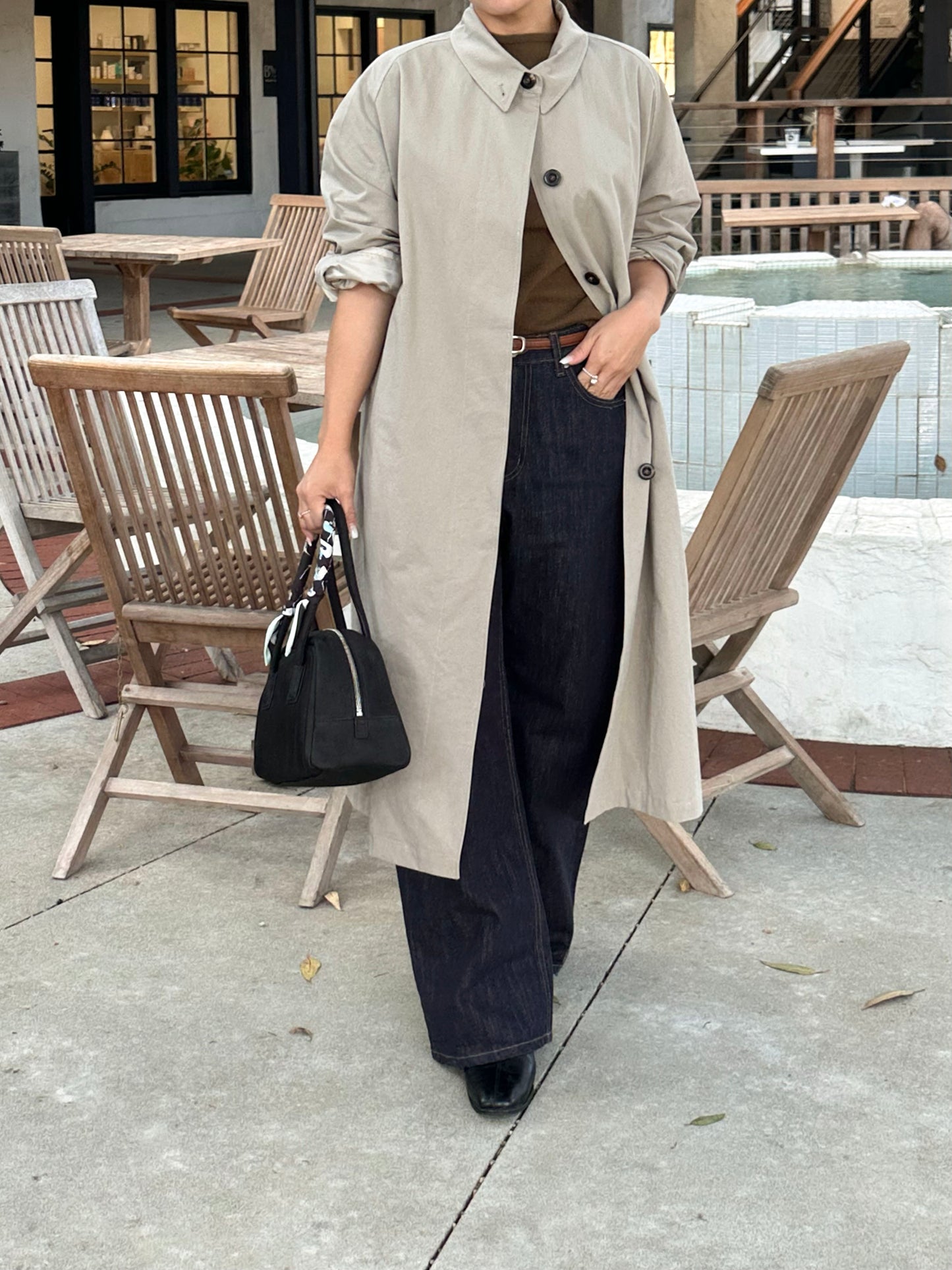 Minimal A-Line Trench Coat