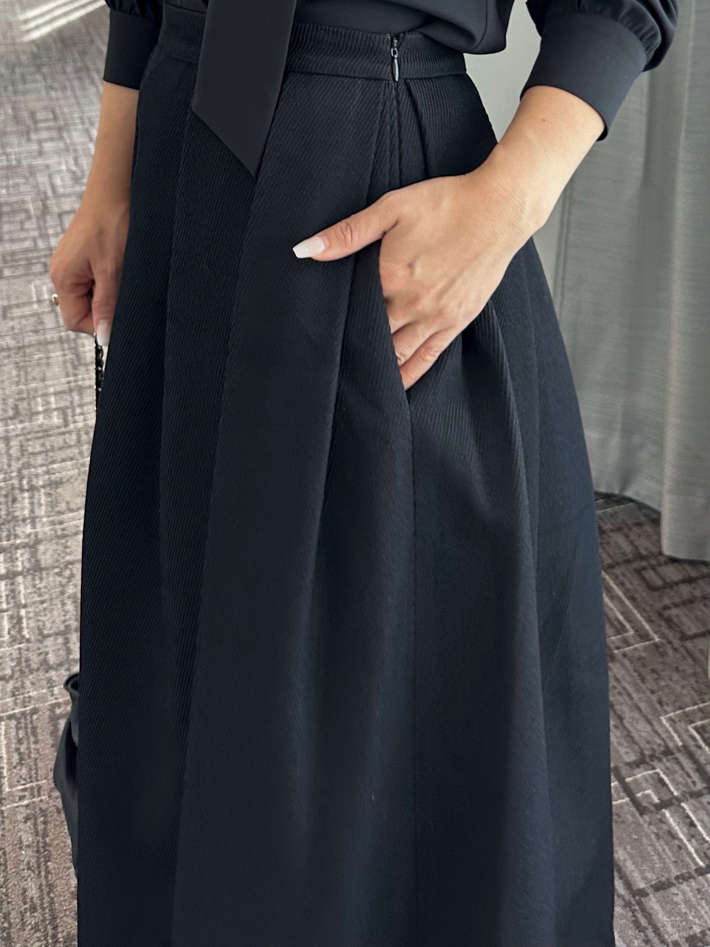 Structured Corduroy Volume Skirt