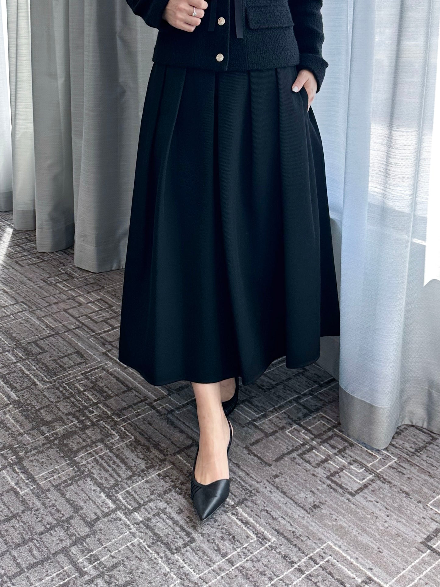 Structured Corduroy Volume Skirt