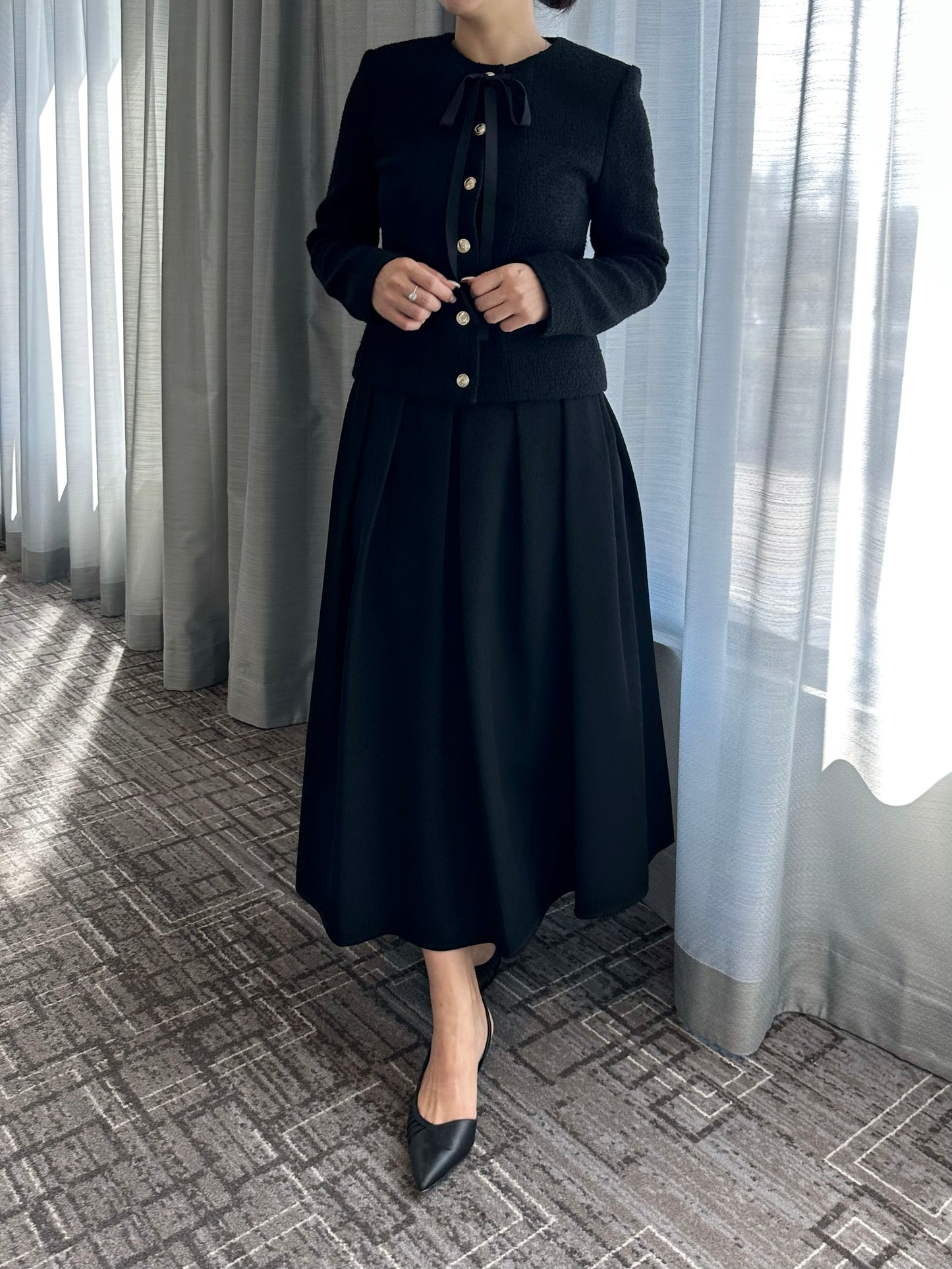 Structured Corduroy Volume Skirt