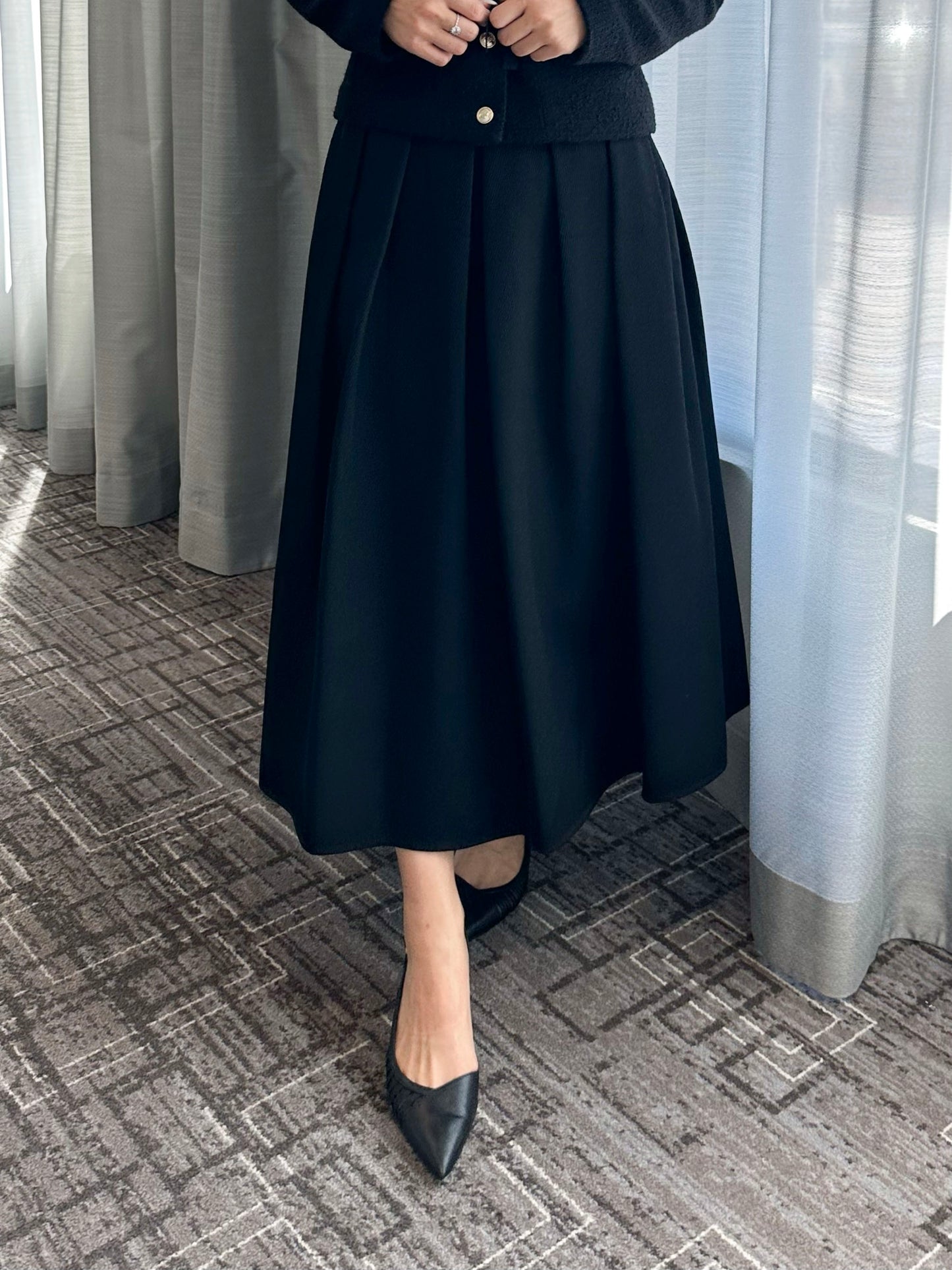 Structured Corduroy Volume Skirt