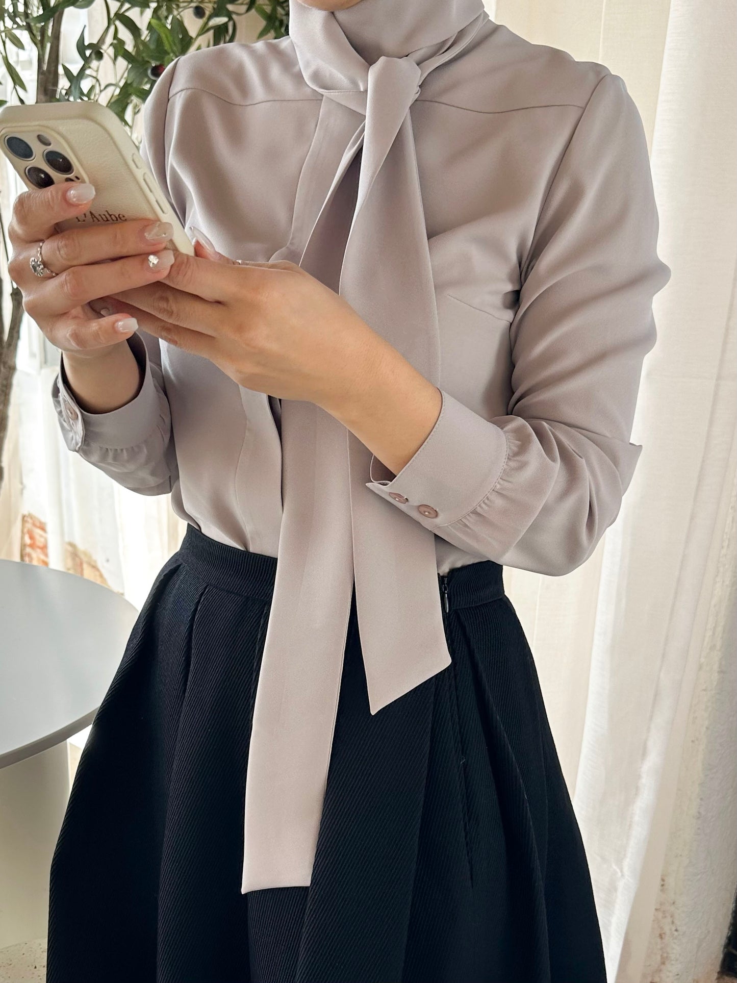 Elegant Scarf-Tie Blouse