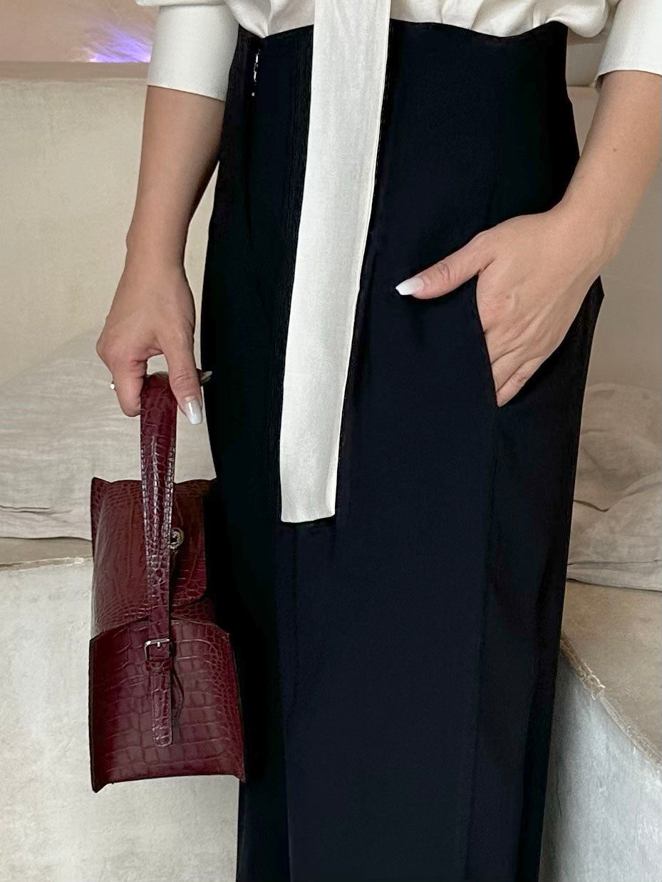 Tailored Pin-Tuck Wide Pants