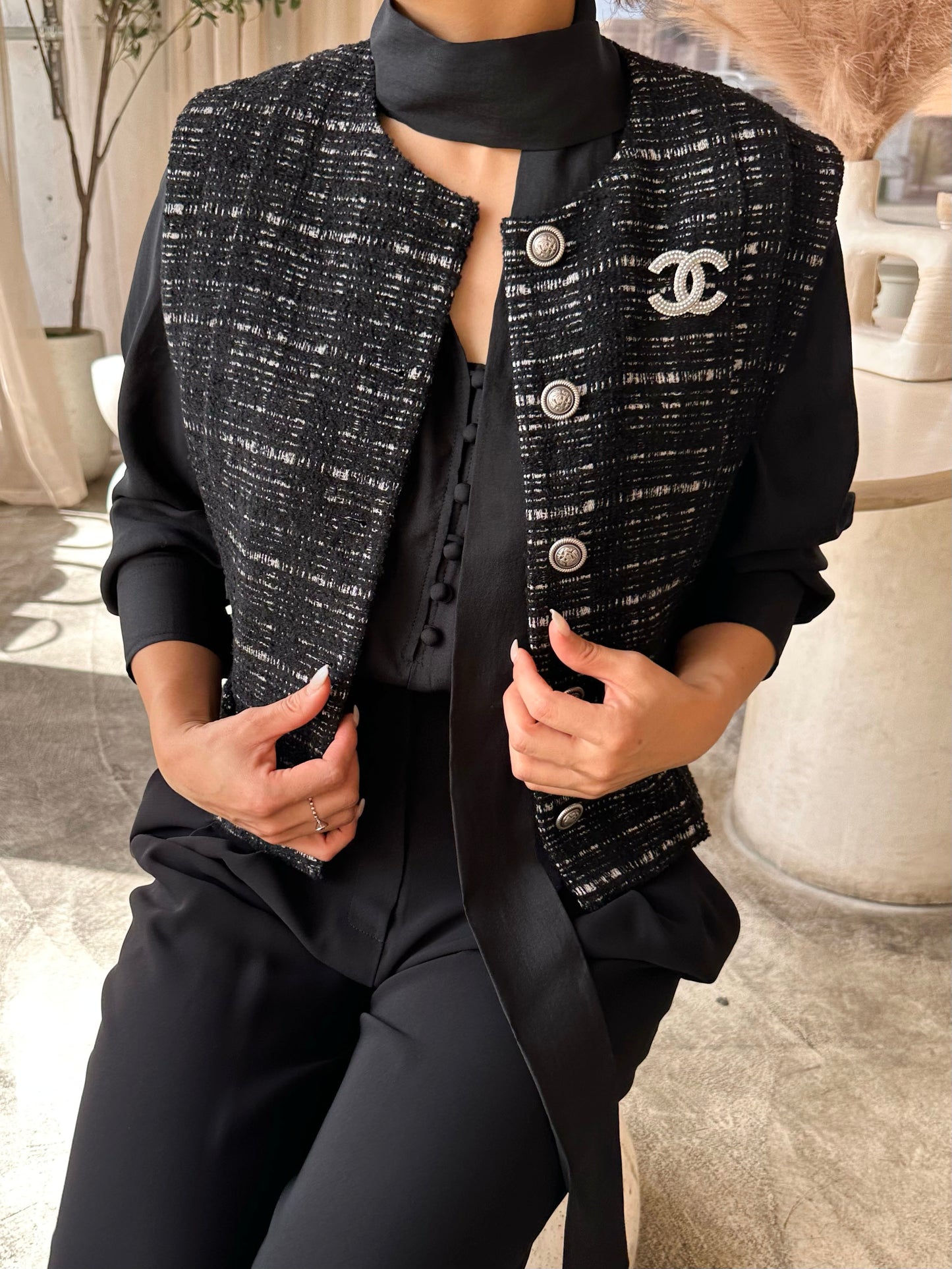 Classic Tweed Button Vest