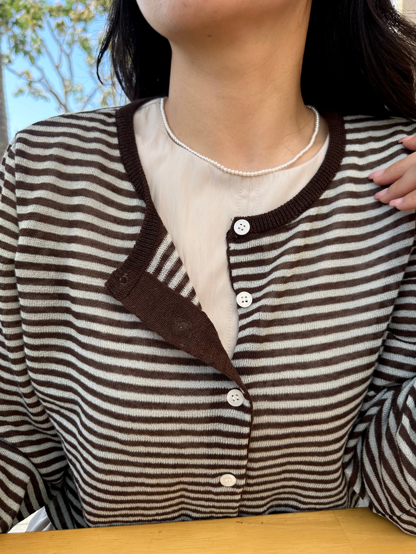 Maison Signature Stripe Cardigan