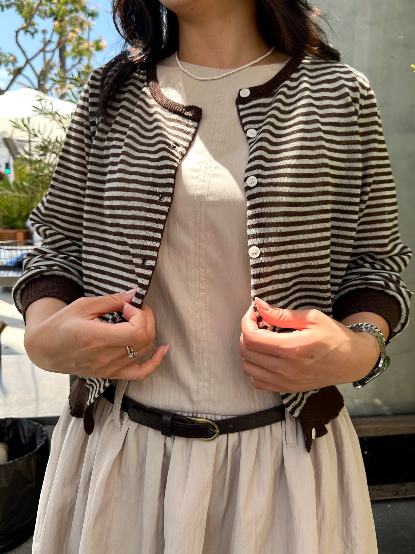 Maison Signature Stripe Cardigan